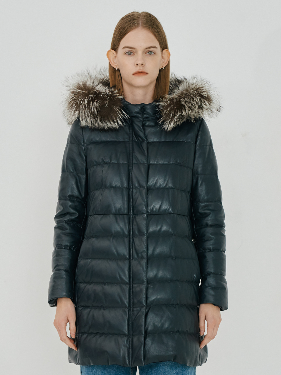 GOOSE PADDING COAT IN LAMB LEATHER