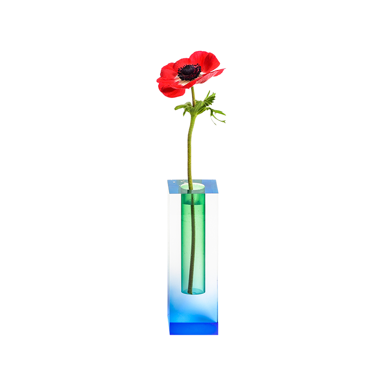 Mellow flower clear vase - BG (블루그린)