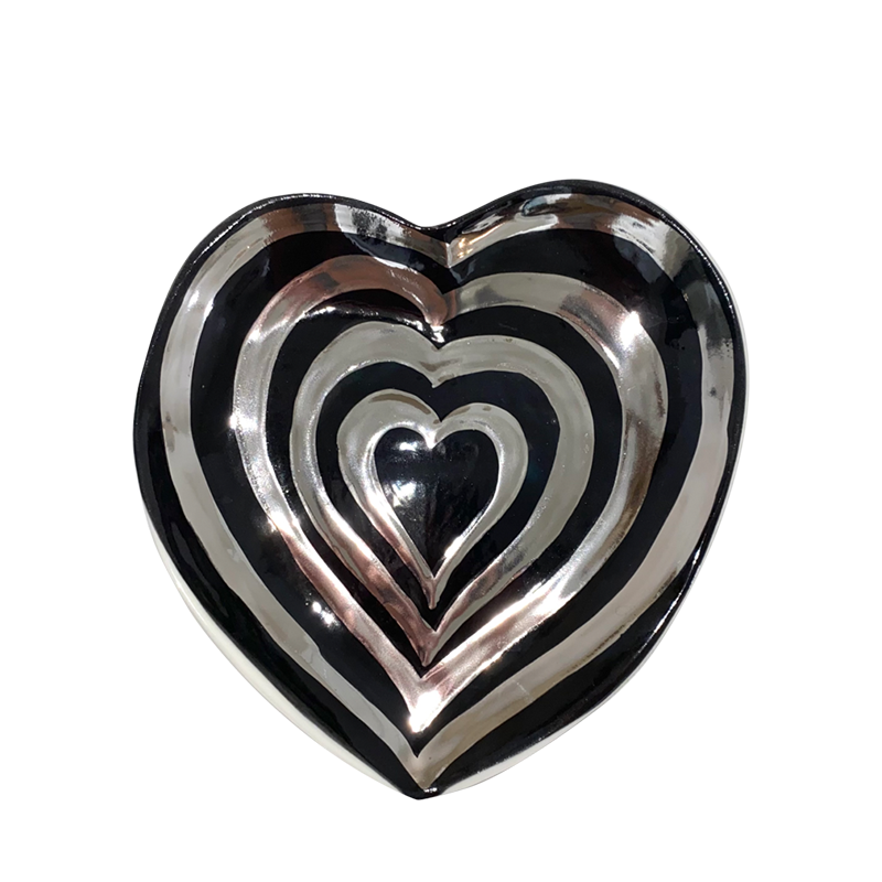 [나이트프루티] Heart stripe dish (platinium)