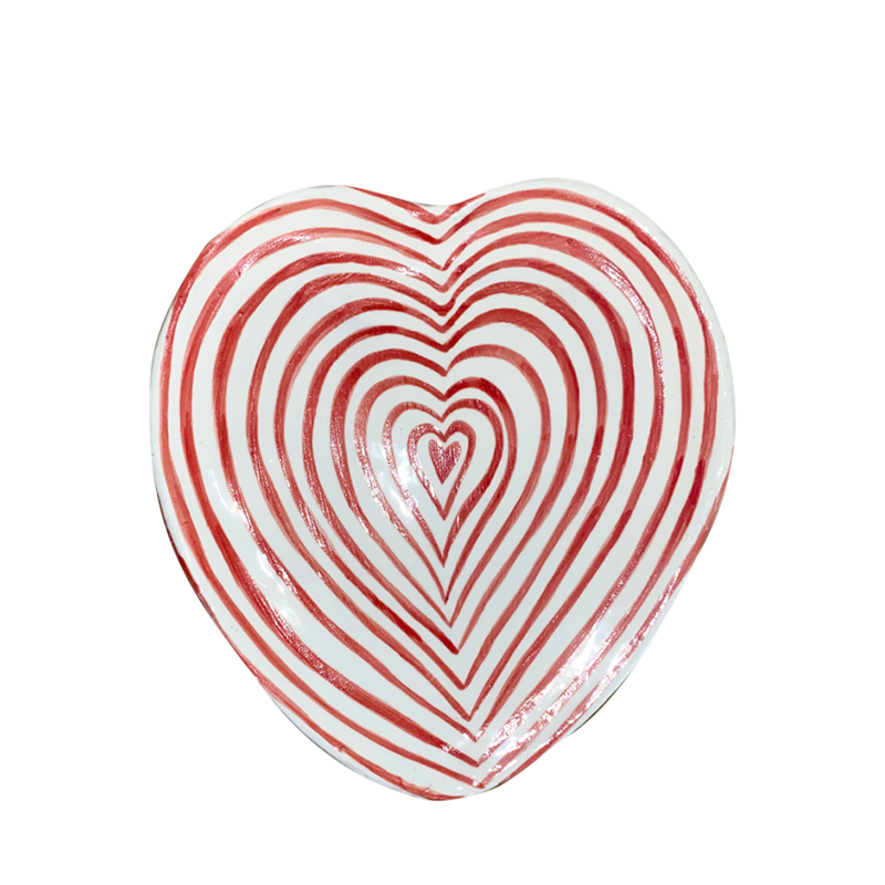 [나이트프루티] Red stripe heart dish