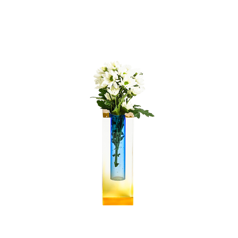 Mellow flower clear vase - YB (옐로우블루)