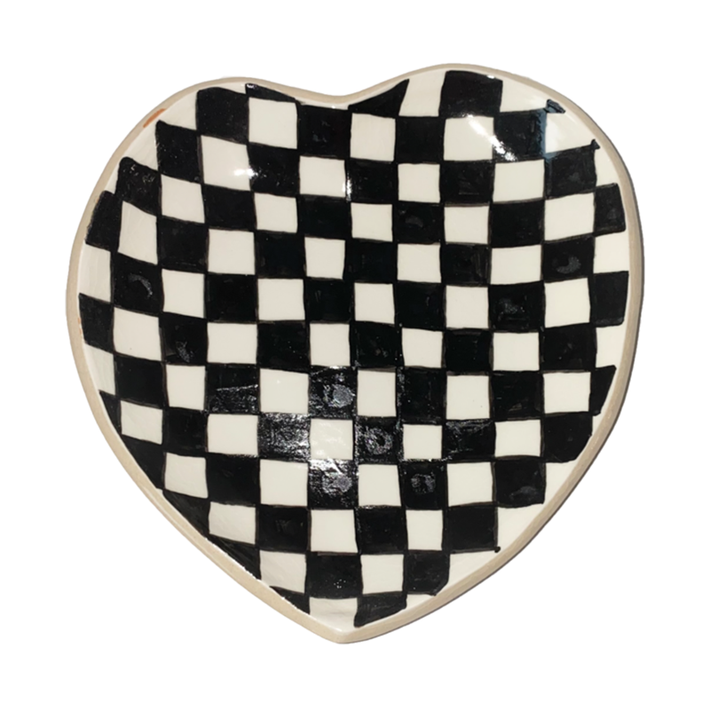 [나이트프루티] Heart checkerboard dish (유광)