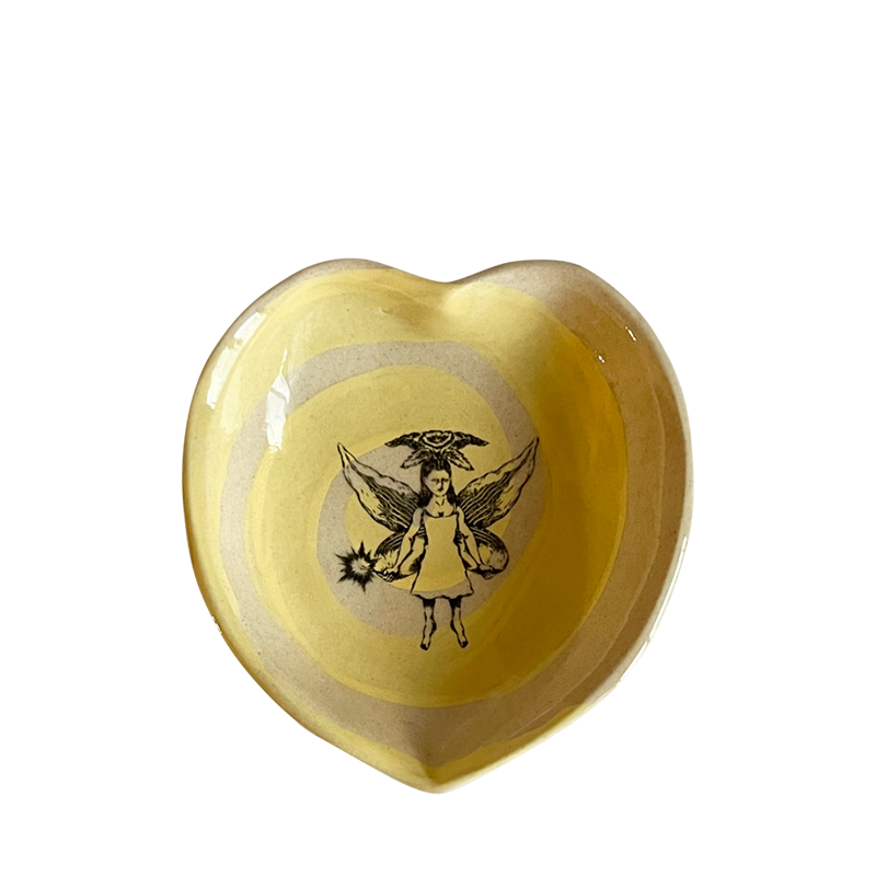 [나이트프루티] Small swirling heart dish (yellow)