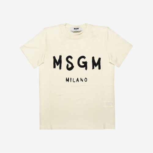 (W) 엠에스지엠 로고 코튼 티셔츠 아이보리 2000MDM510-200002-02