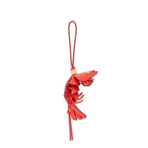 로에베 여성 키링 가죽소품 Shrimp charm in classic calfskin Red C621232XDY-7100