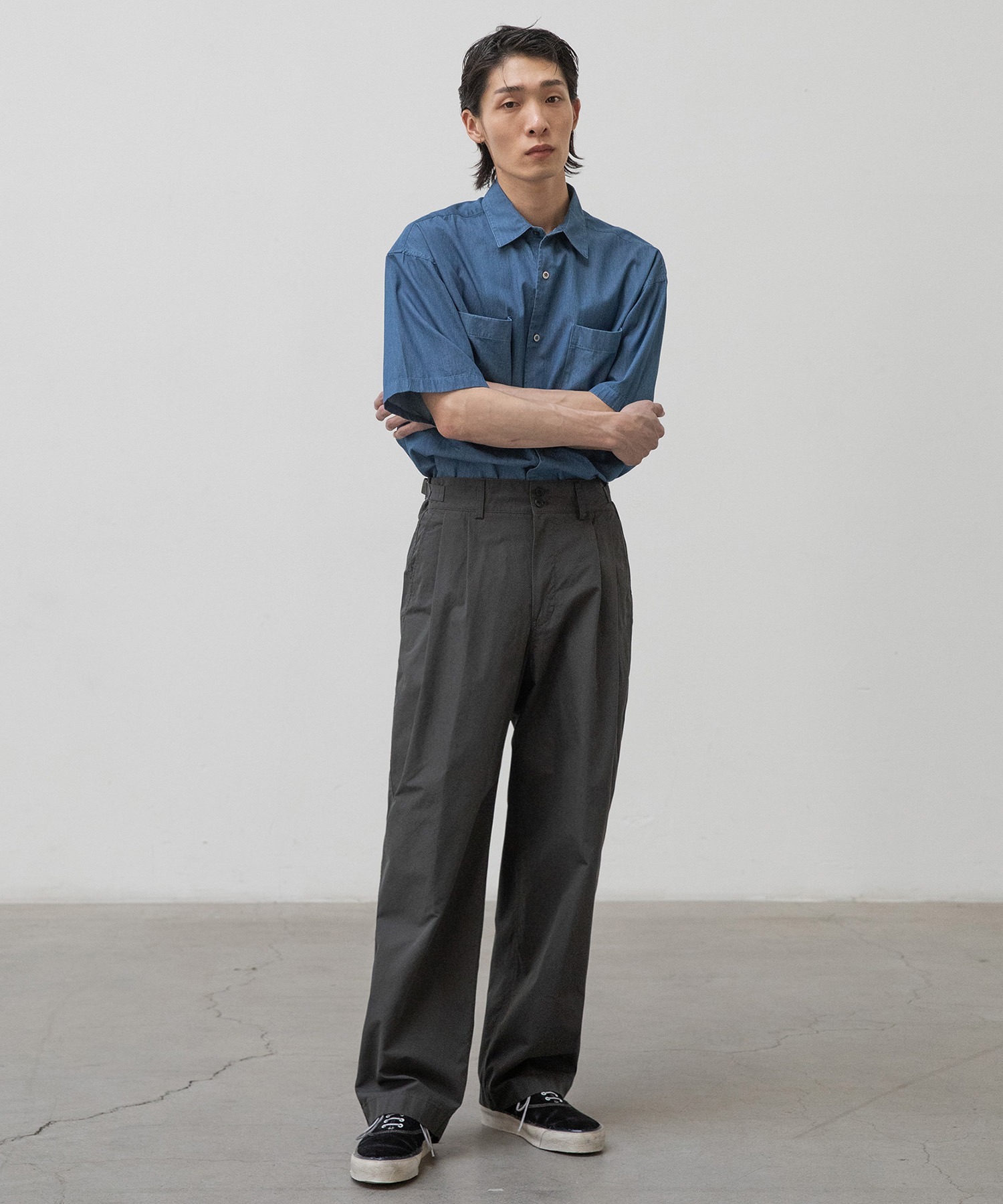 パンツ ANOTHER OFFICE Santiago Garment Pants Santiago Garment Pants (Almost Black) - 어나더오피스