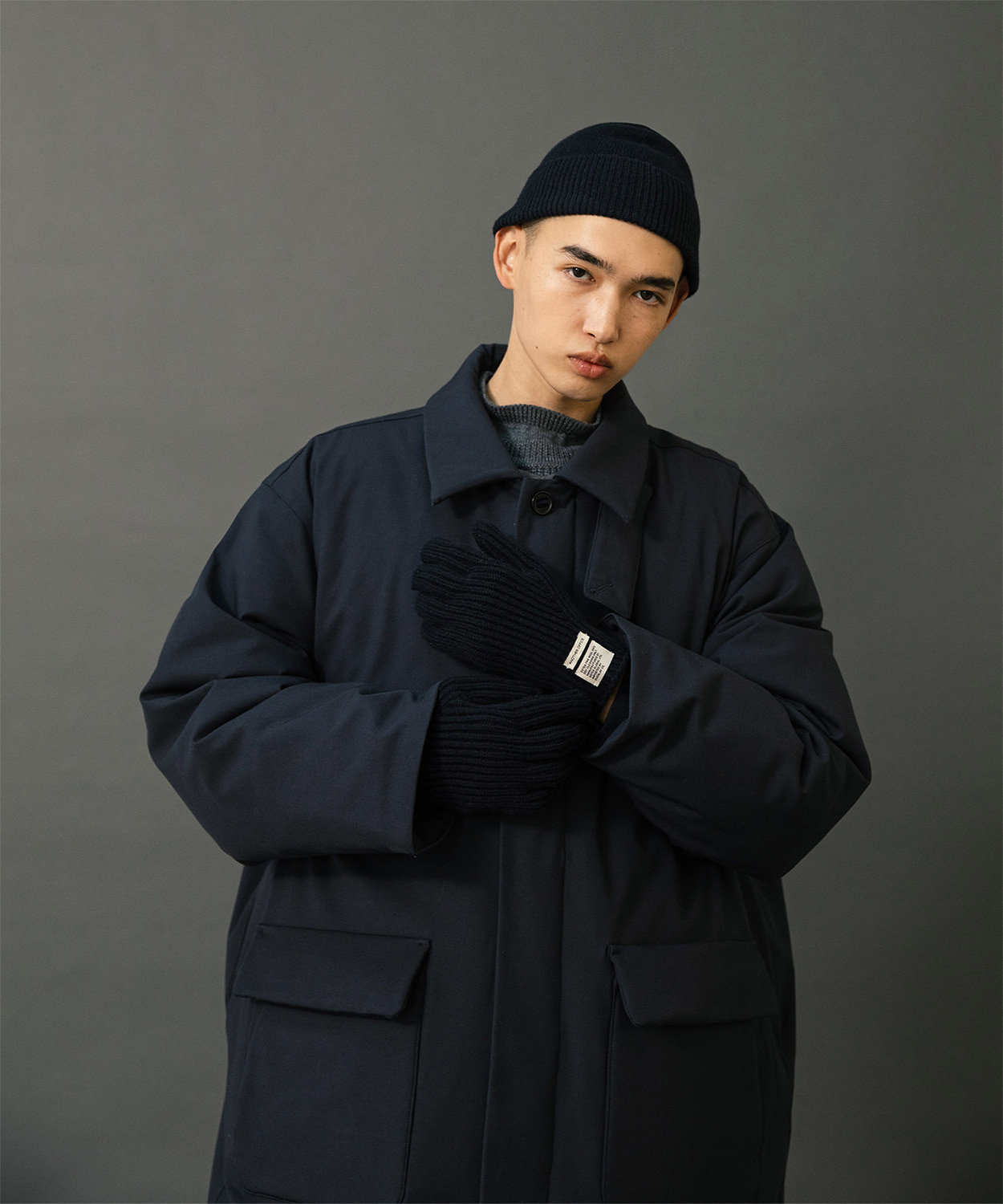 Ample Down Long Coat (Navy) - 어나더오피스