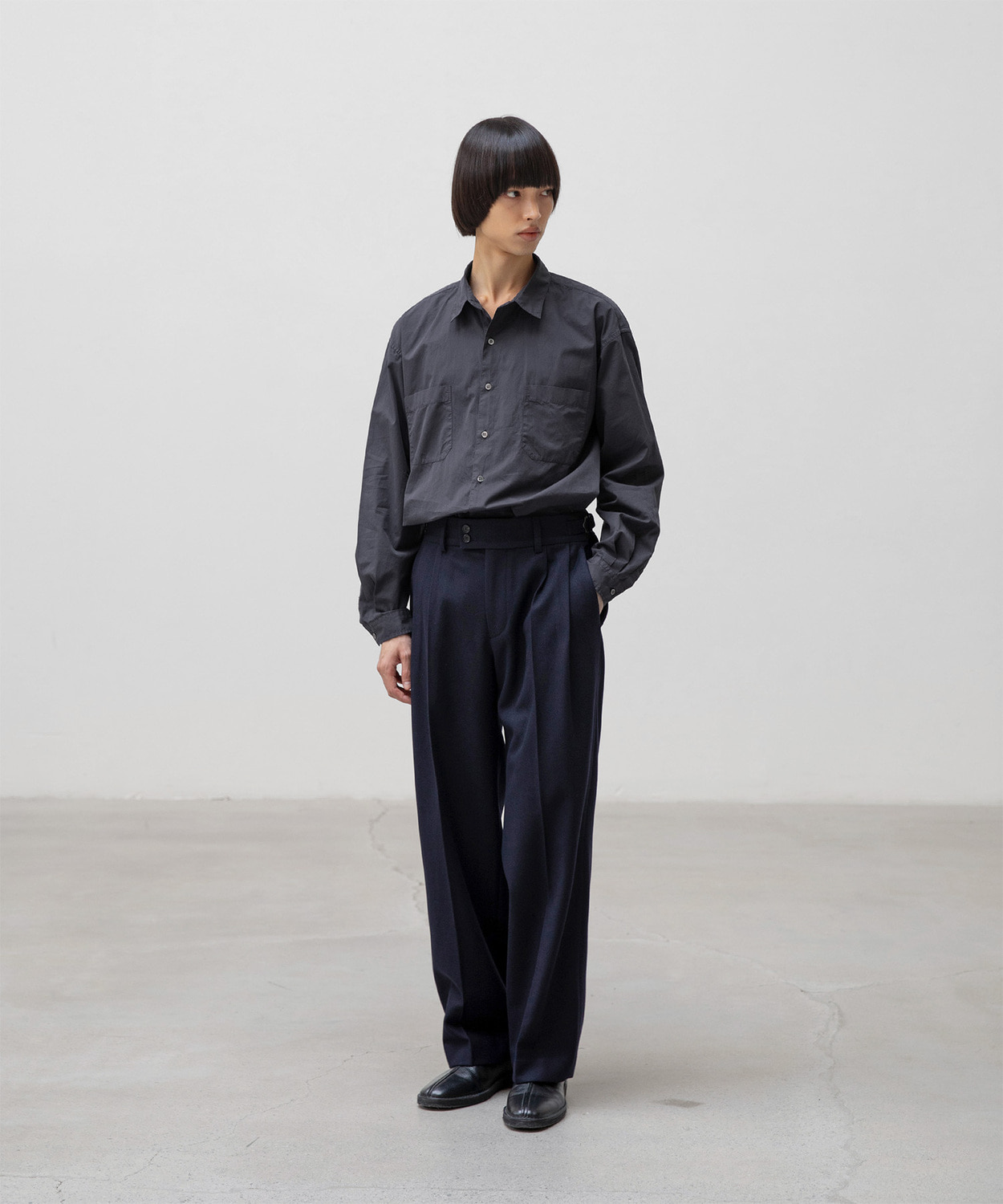 k*様 ANOTHER OFFICE Santiago mild slacks Santiago Mild Slacks (Navy) - 어나더오피스