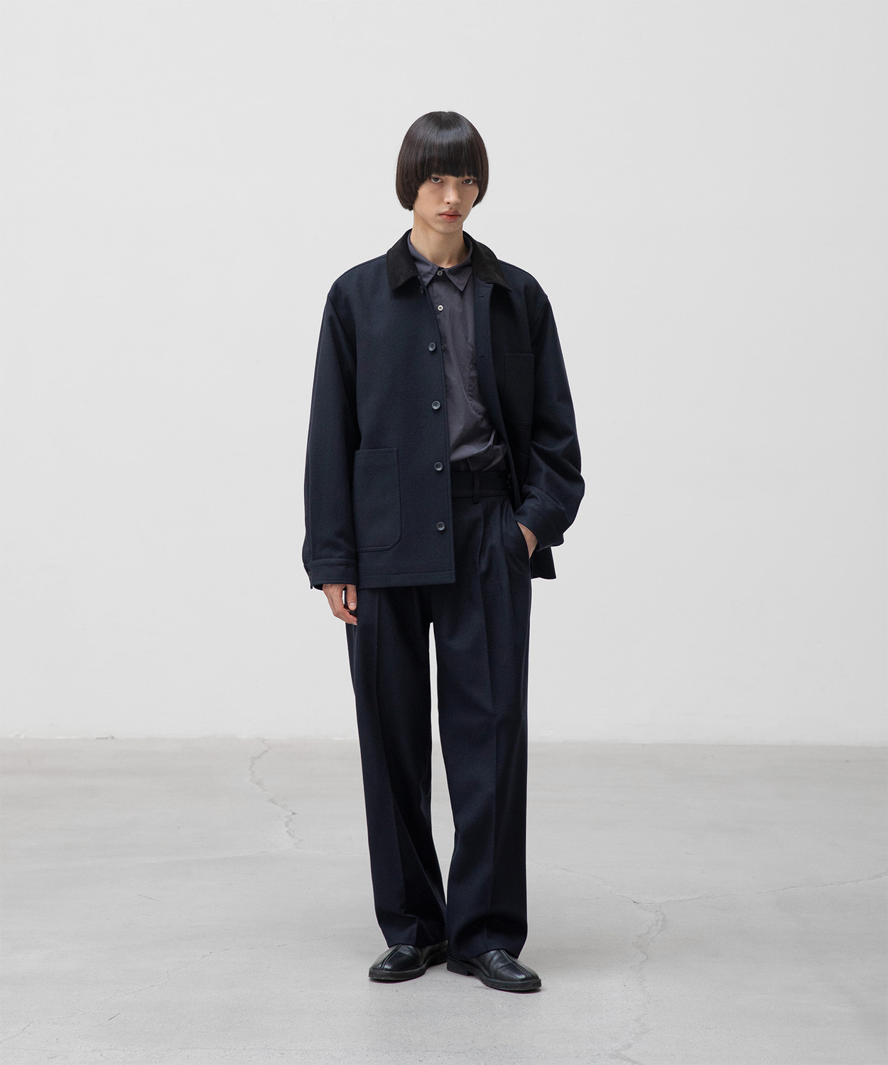 k*様 ANOTHER OFFICE Santiago mild slacks Santiago Mild Slacks (Navy) - 어나더오피스