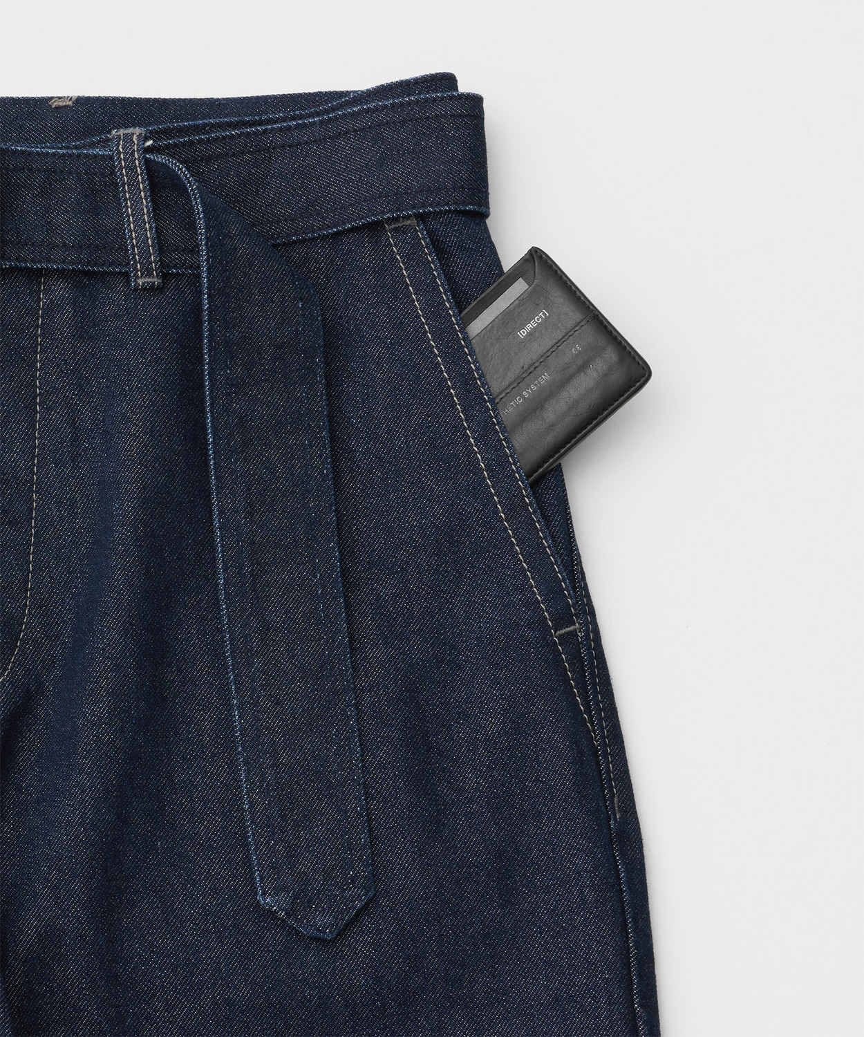 Plenty Belted Denim Slacks (One Washed) - 어나더오피스
