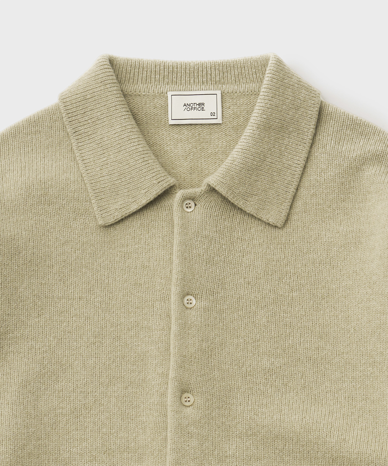 Scape Polo Wool Cardigan (Misty Moss) - 어나더오피스