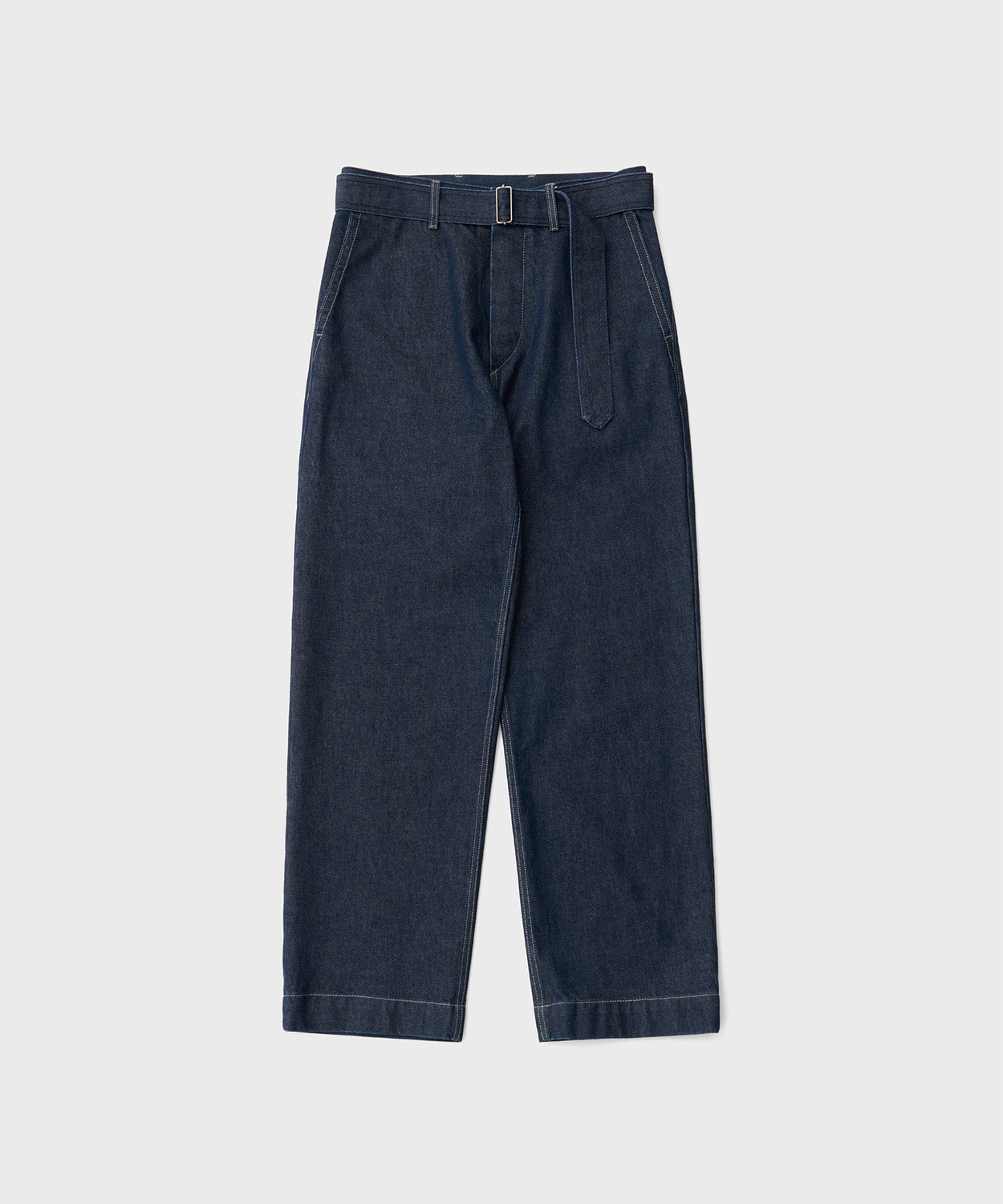 Plenty Belted Denim Slacks (One Washed) - 어나더오피스