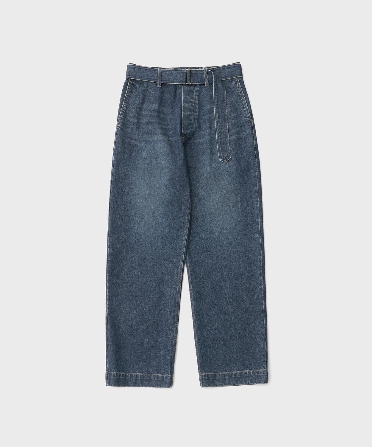 Plenty Belted Denim Slacks (Mid Blue) - 어나더오피스