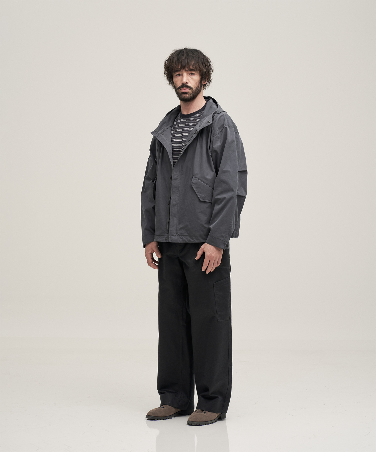 Hooded Short Mods Jacket (Carbon) - 어나더오피스
