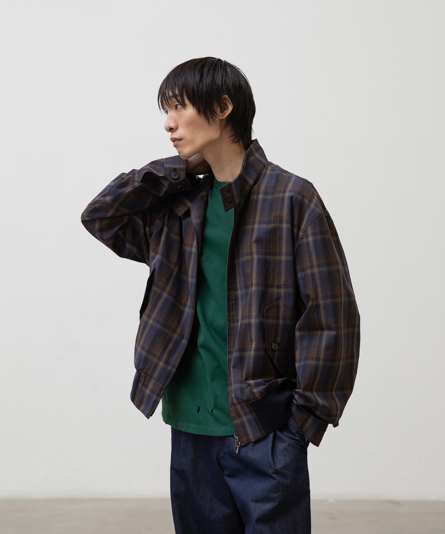 Huge Harrington Jacket (Old Violet-Check) - 어나더오피스