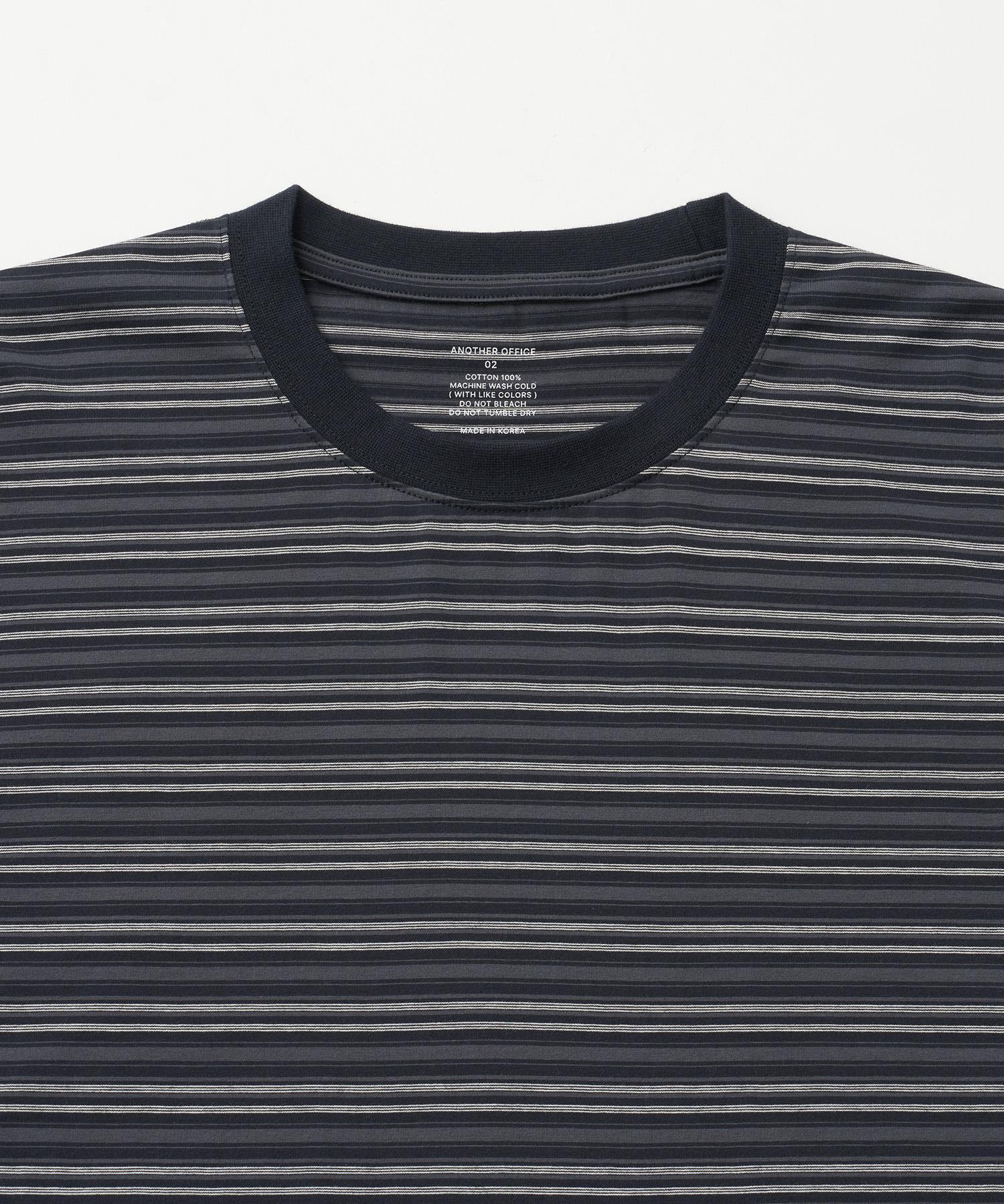 Zephyr Stripe Short Sleeve T (Dark Navy) - 어나더오피스