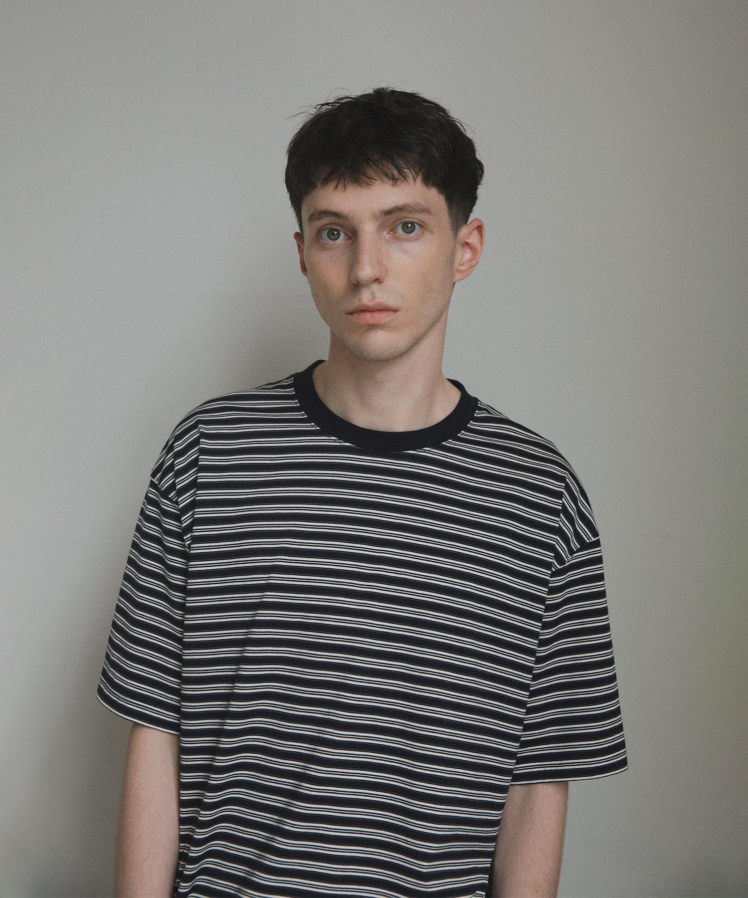 Zephyr Stripe Short Sleeve T (Navy) - 어나더오피스