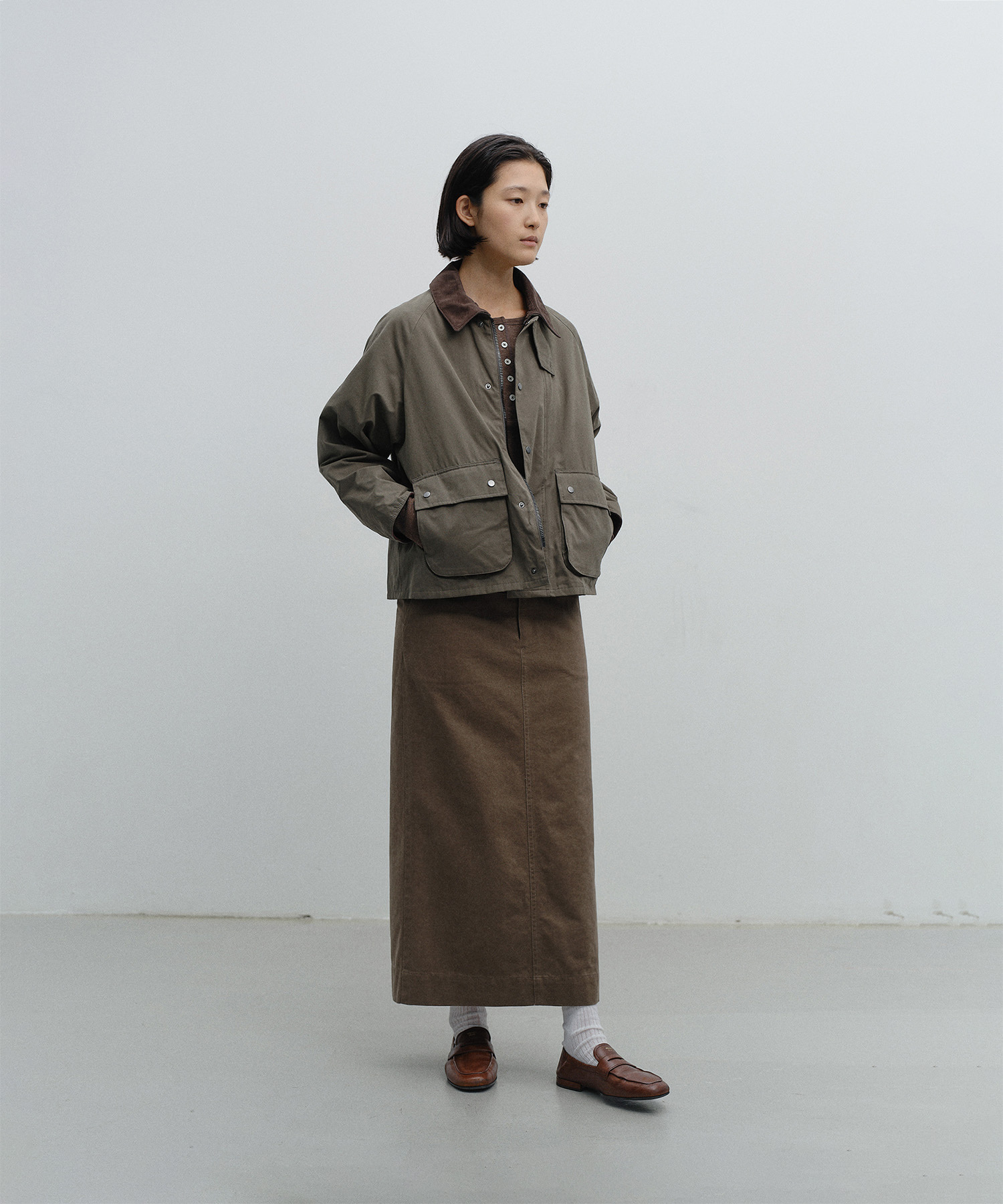 어나더오피스 Women Neo British Jacket (Olive Drab) | 여성 브리티시 