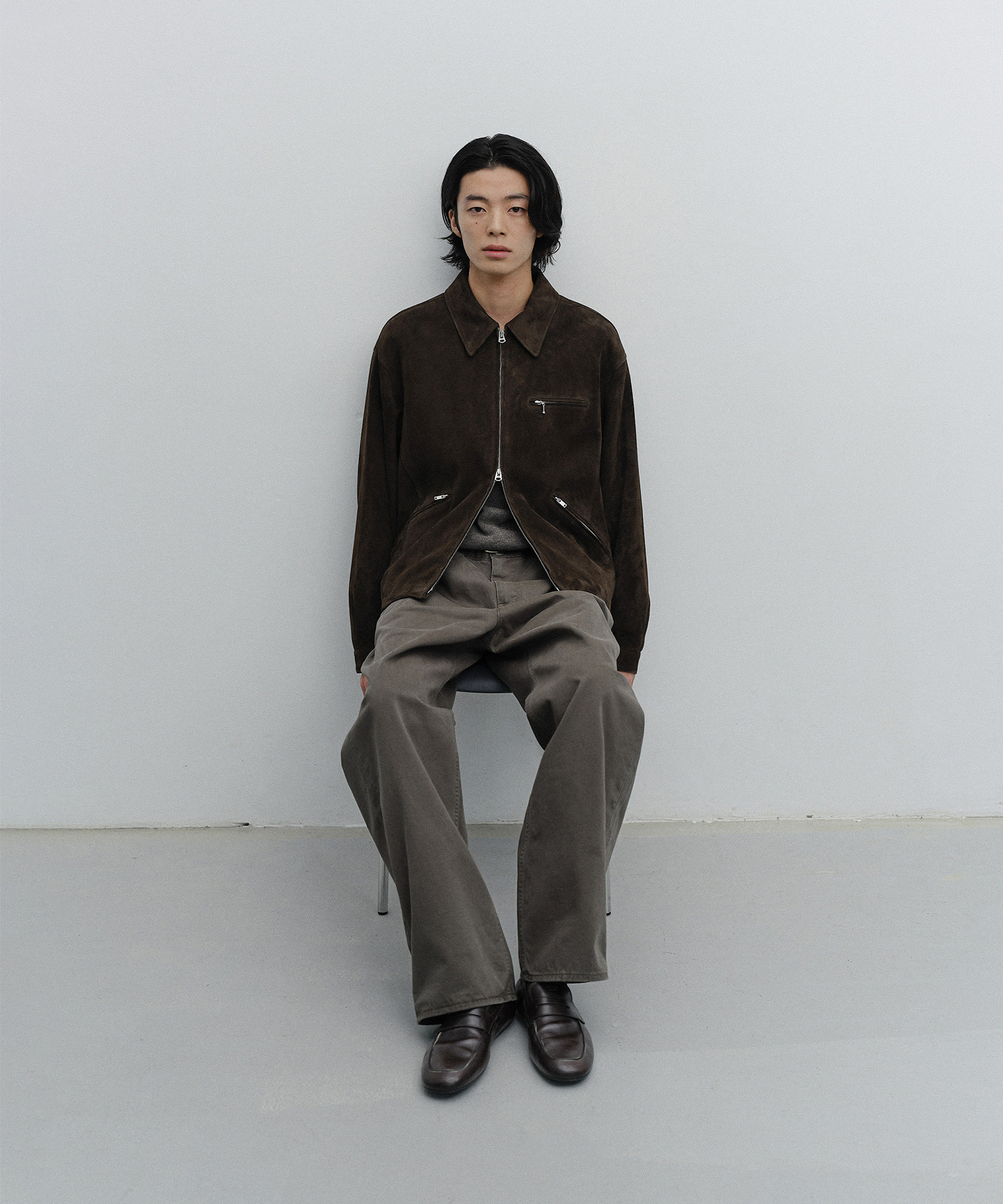 레더 워크 자켓 Leather Work Jacket (Dark Brown) | 어나더오피스 공식몰