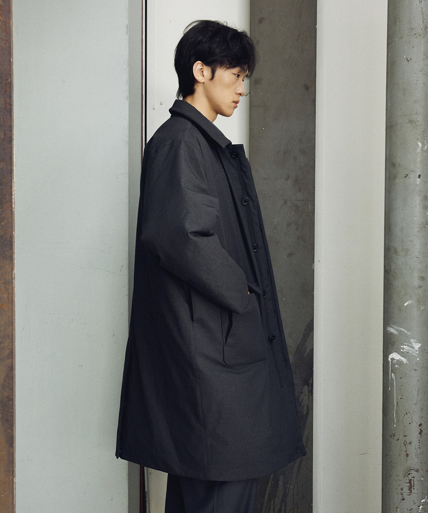 Ample Down Long Coat (Charcoal) - 어나더오피스