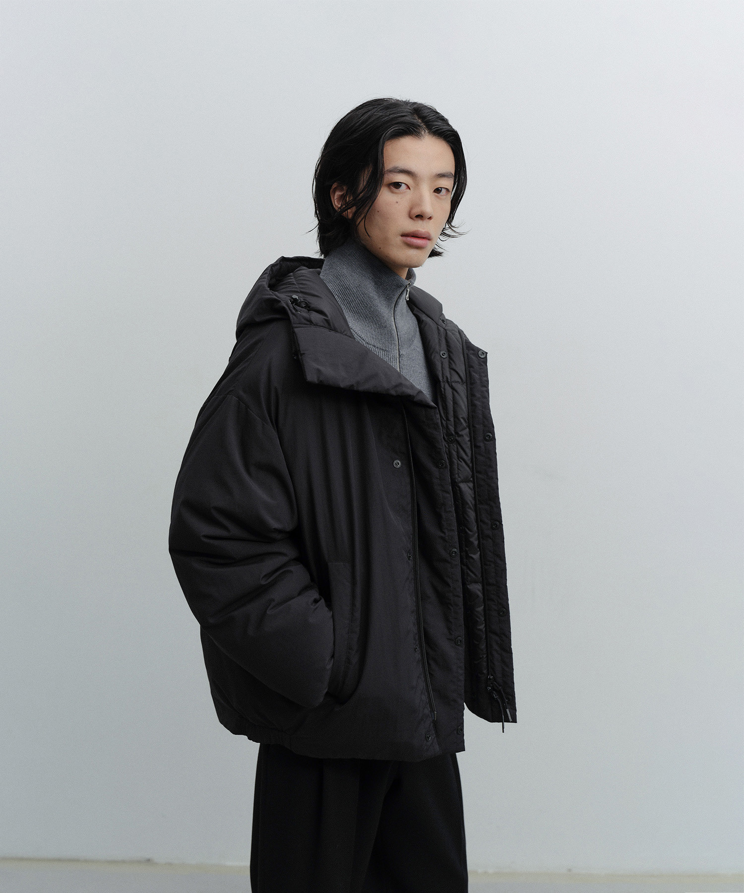 Snowman Hooded Down Jacket (Black) - 어나더오피스
