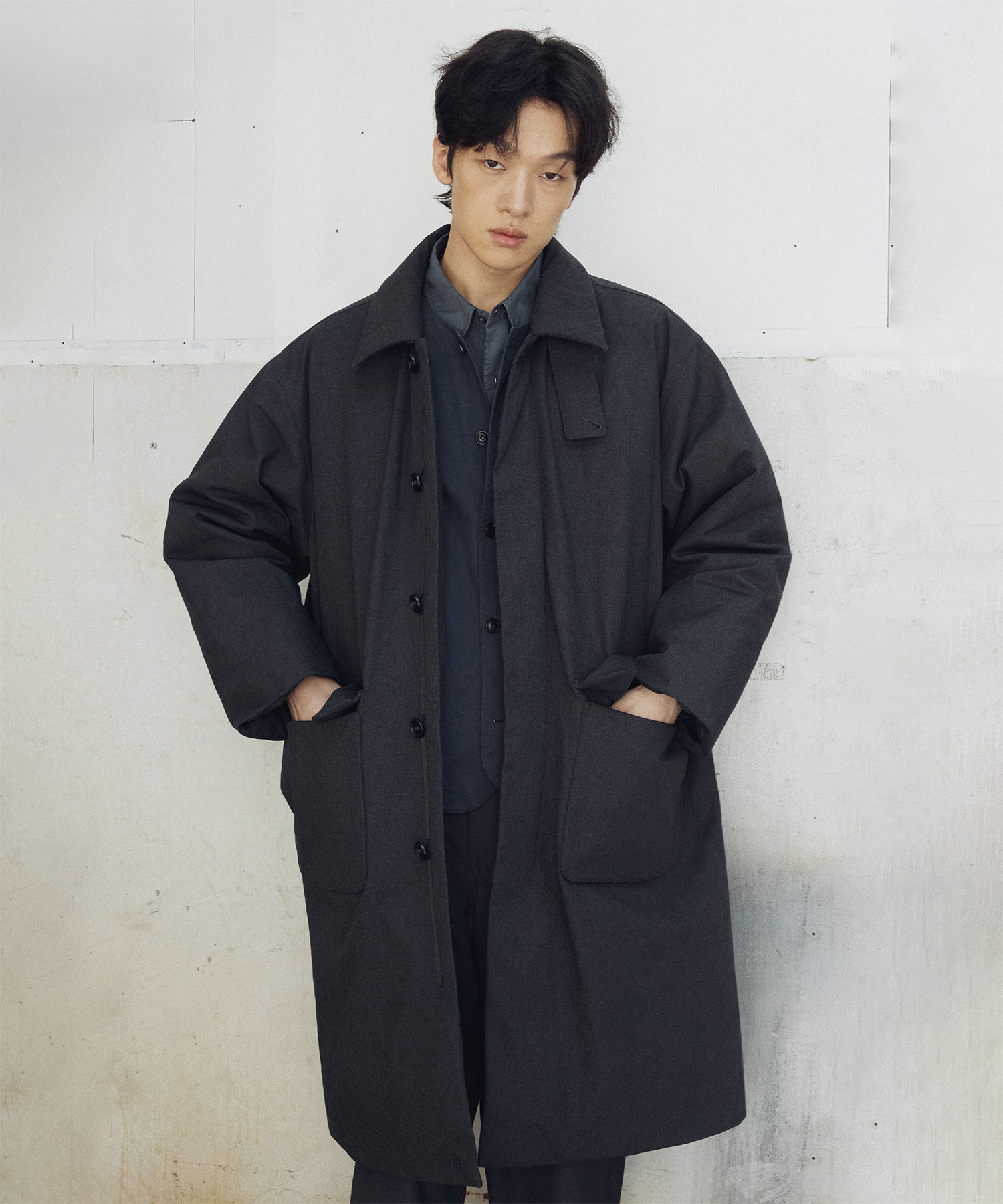Ample Down Long Coat (Charcoal) | 어나더오피스