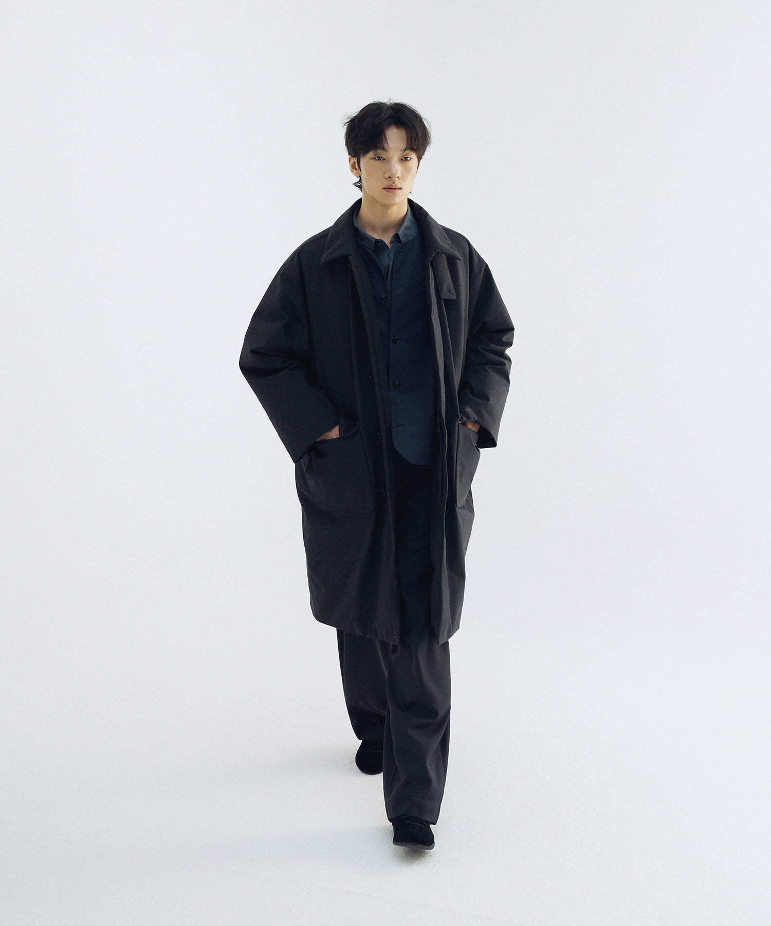 Ample Down Long Coat (Charcoal) - 어나더오피스
