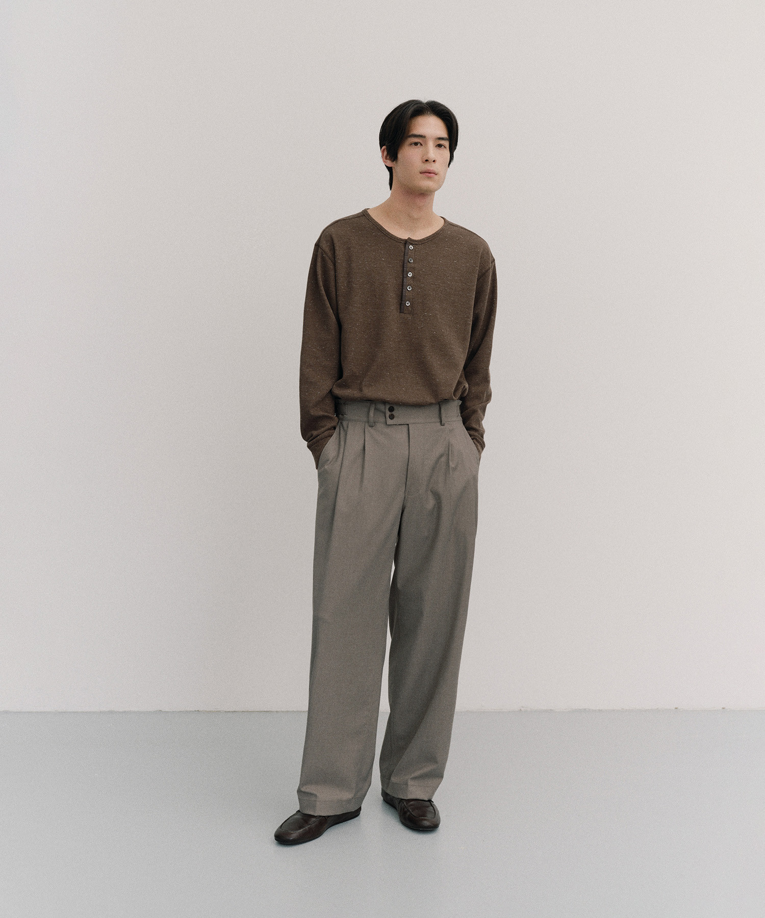 1*K様 ANOTHER OFFICE Santiago Officer Pan SS] Santiago Slacks (Bamboo) - 어나더오피스