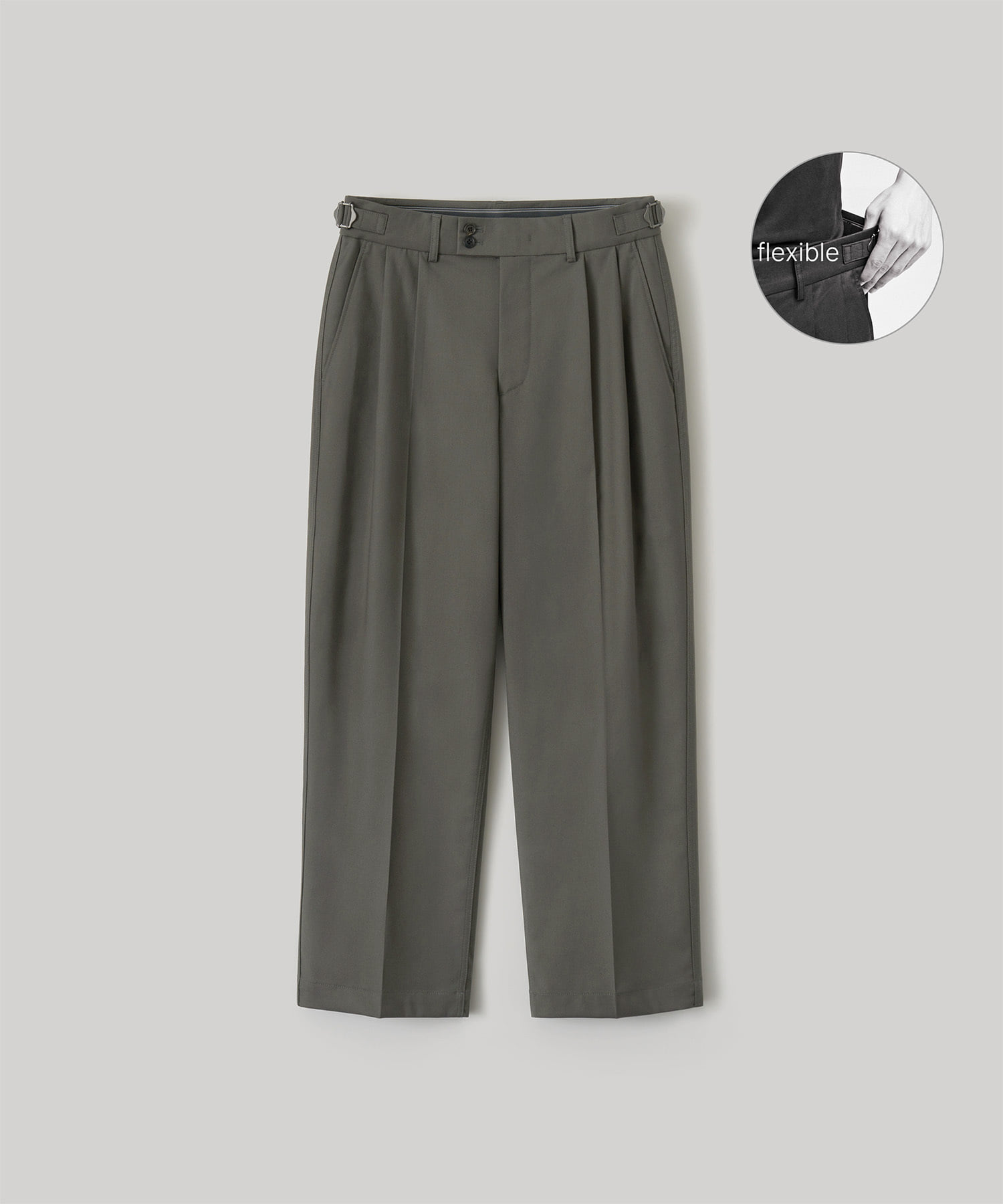SS] Santiago Slacks Flexible 30L (Olive Gray) - 어나더오피스
