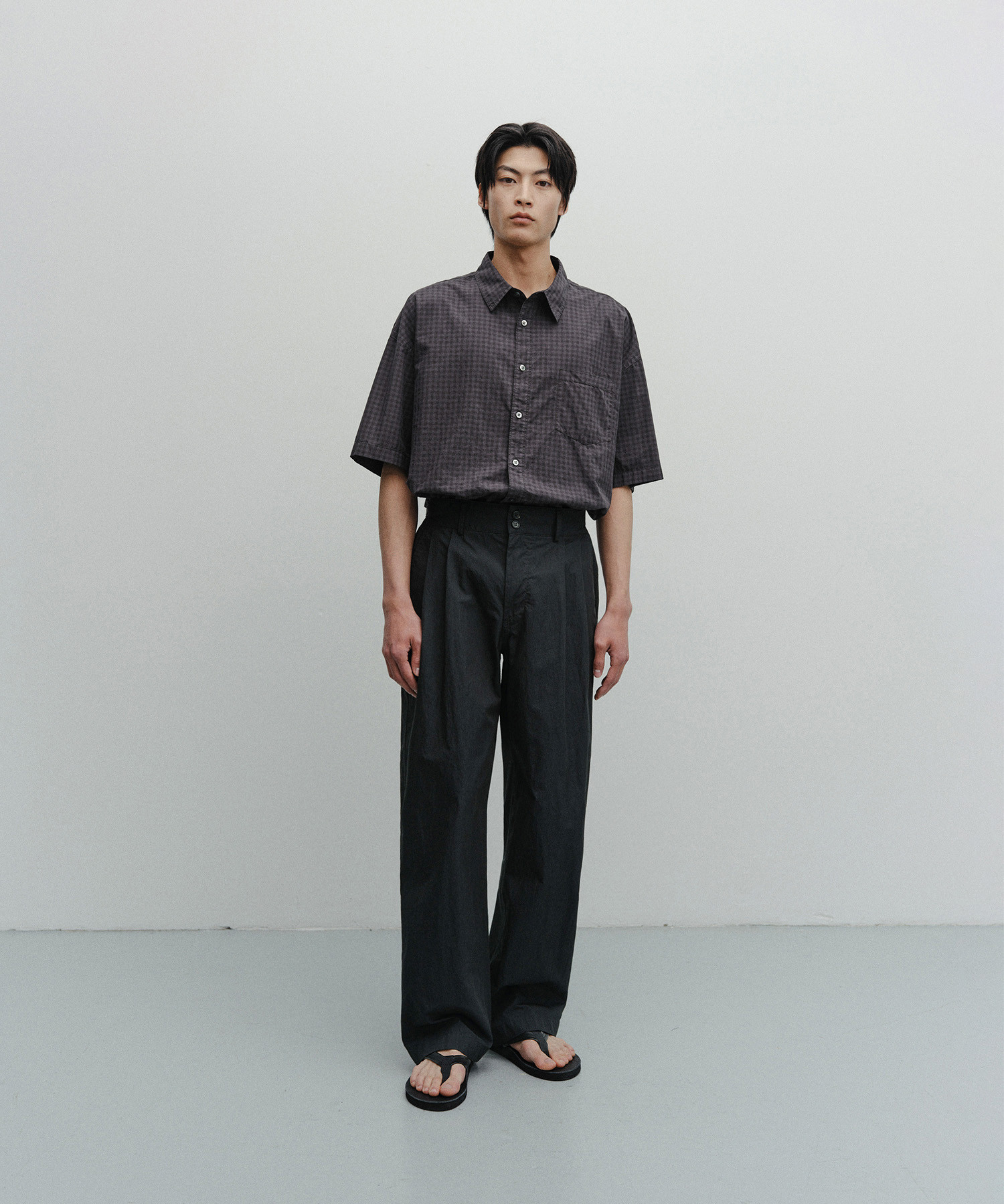 1*K様 ANOTHER OFFICE Santiago Officer Pan Santiago Officer Pants (Almost Black) - 어나더오피스