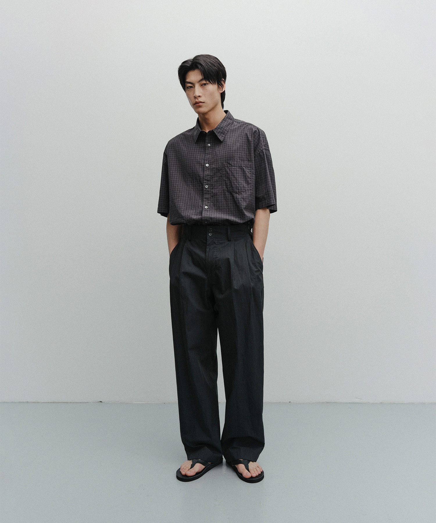 Santiago Officer Pants (Almost Black) - 어나더오피스