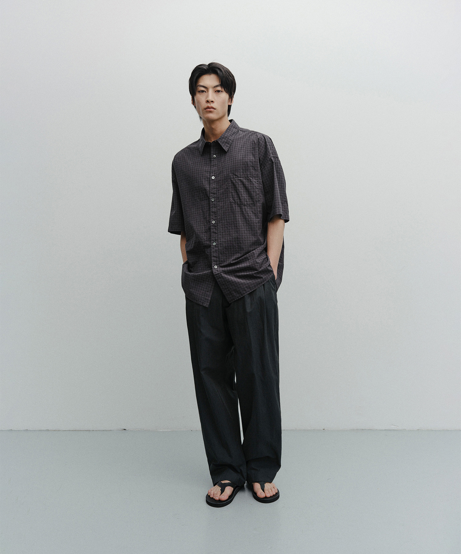 Santiago Officer Pants (Almost Black) - 어나더오피스