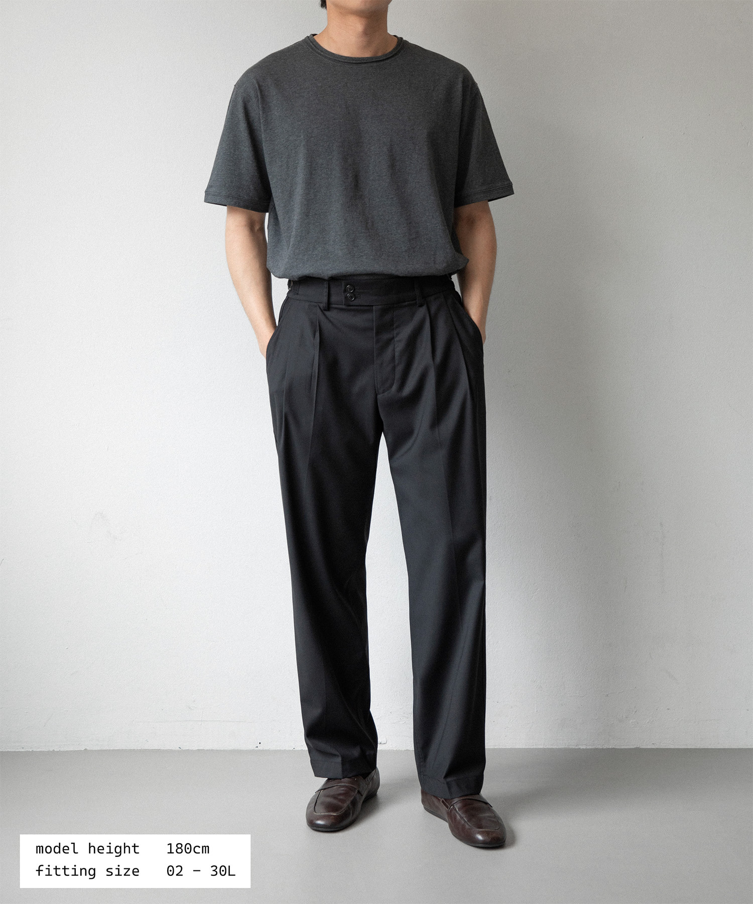 SS] Santiago Slacks Standard Flexible (Black) - 어나더오피스