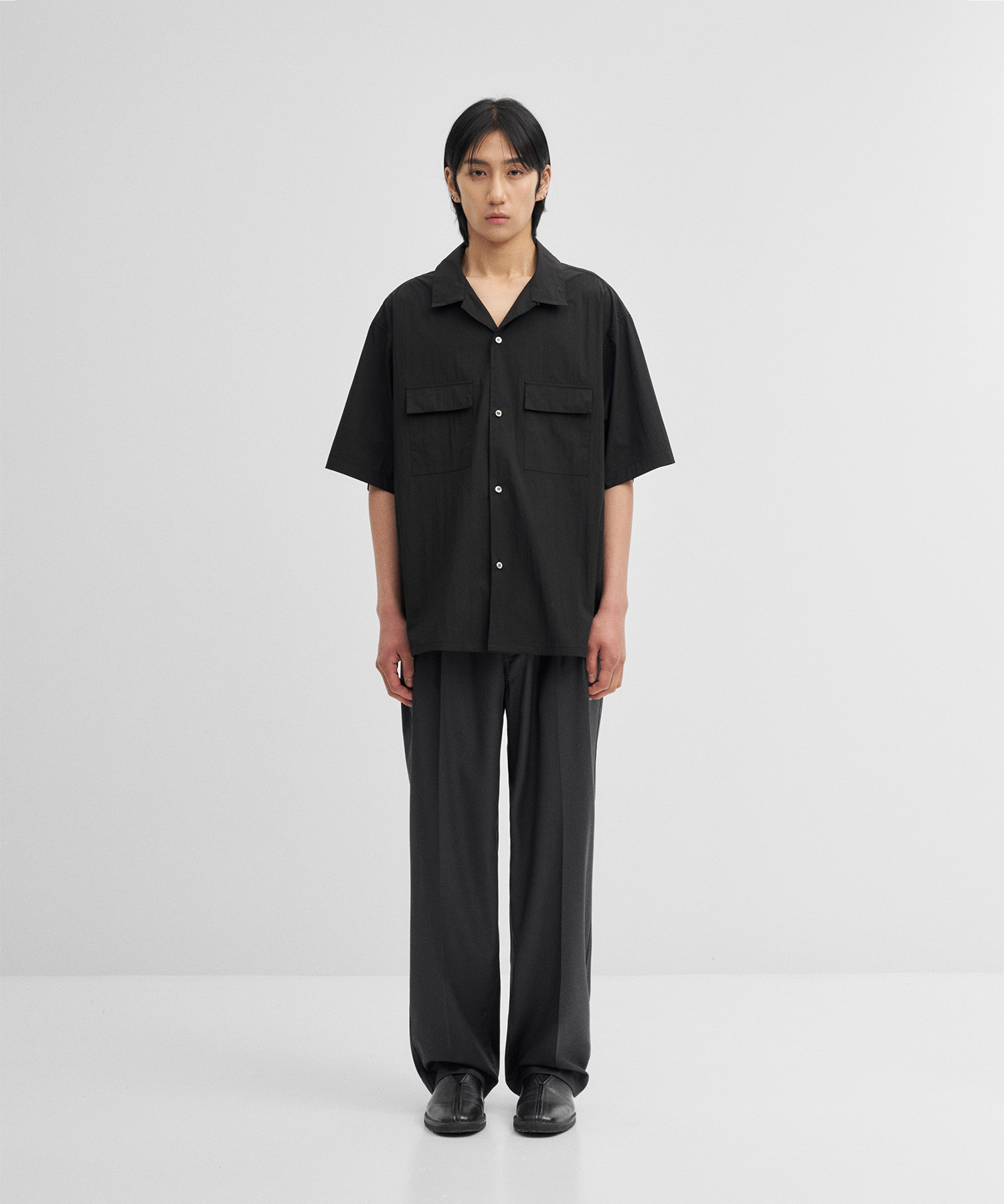 AnotherOffice santiago スラックス charcoal ANOTHER OFFICE Santiago Slacks Standard[BSM47-AOEFPT005