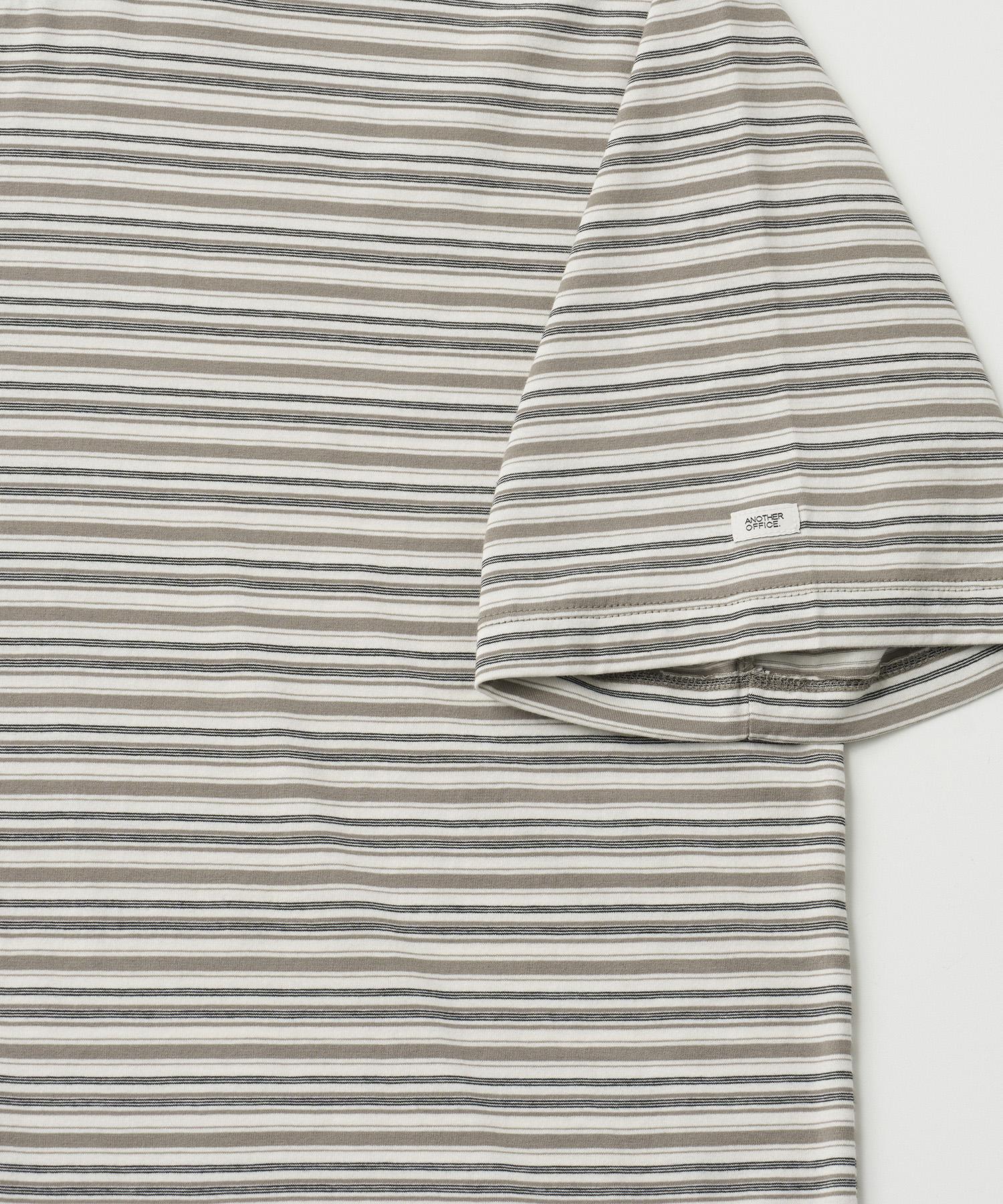 Zephyr Stripe Short Sleeve T (Light Khaki) - 어나더오피스