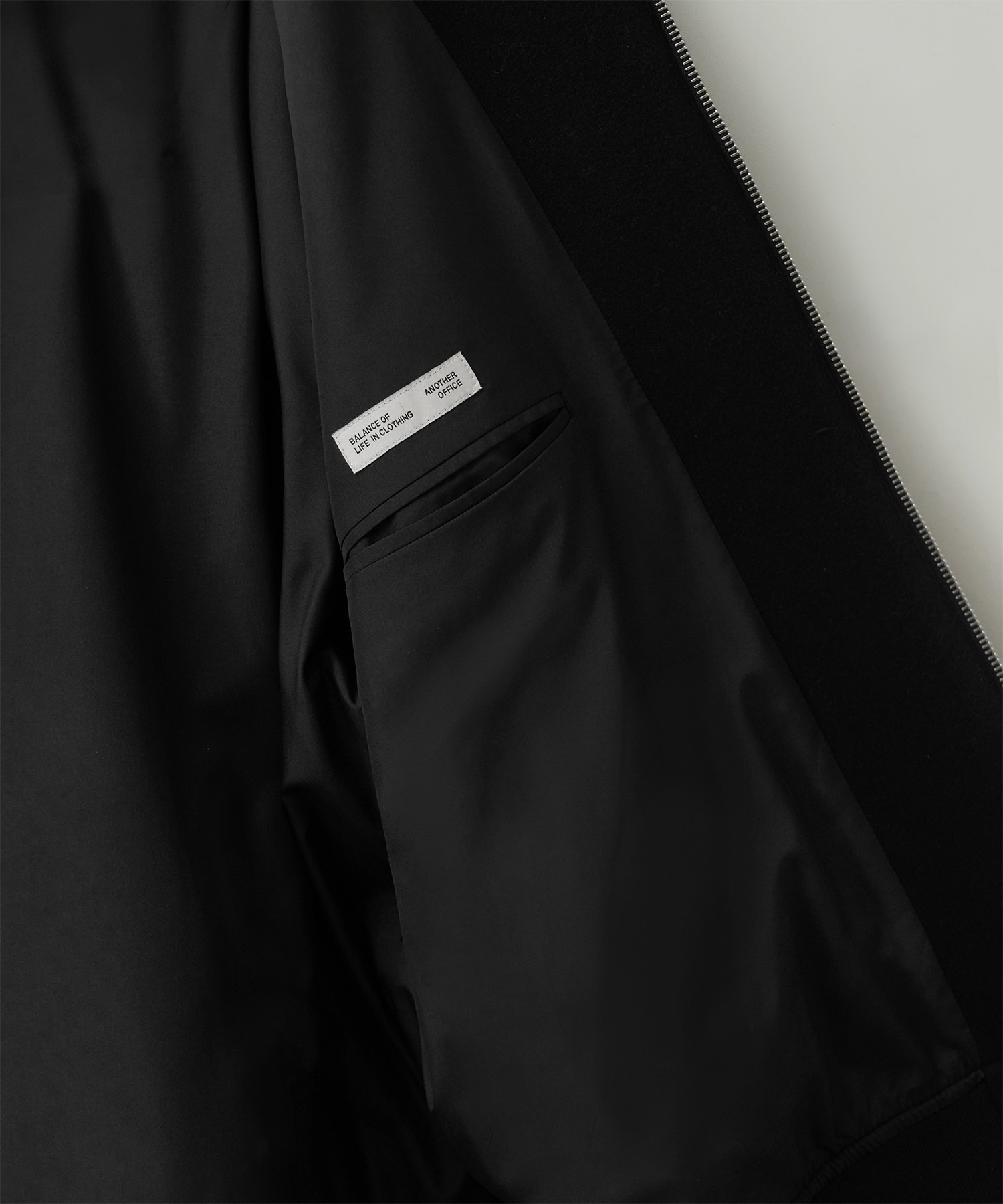 어나더오피스 Huge Harrington Jacket (Black) | 울 캐시미어 해링턴 자켓