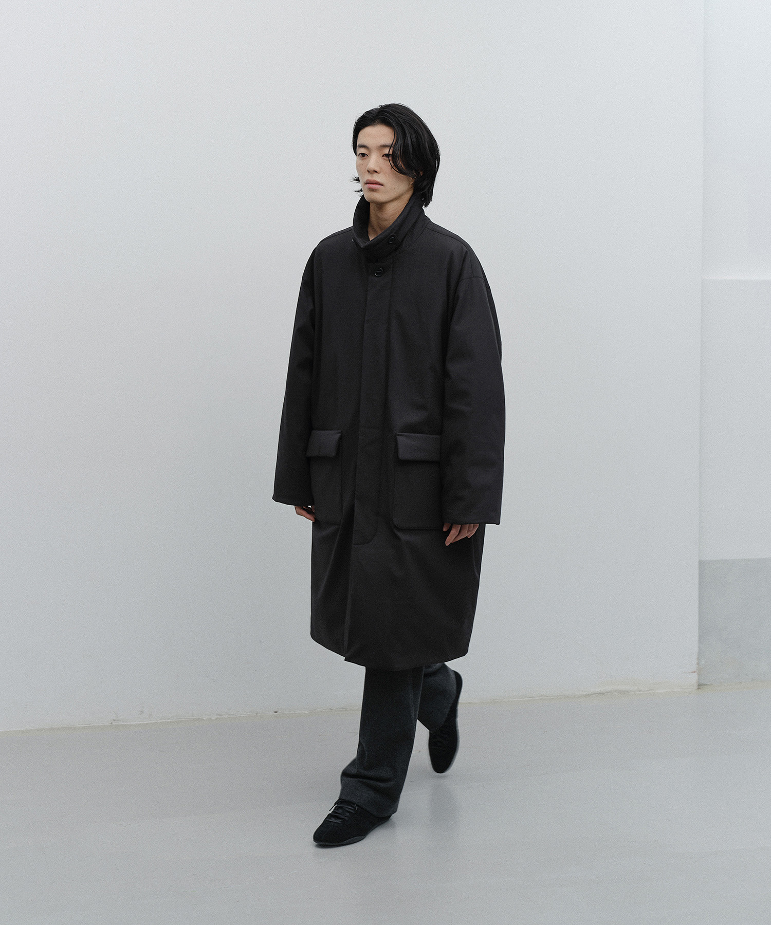 Ample Down Long Coat (Black) - 어나더오피스