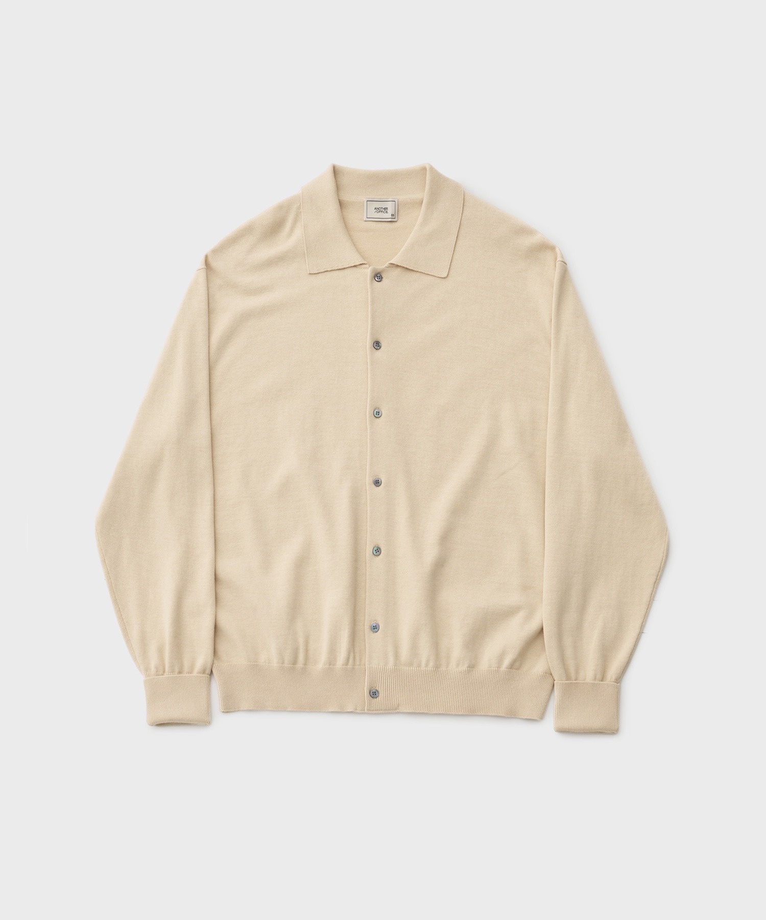 Scape Knit Polo Cardigan (Gray Navy Stripe) - 어나더오피스