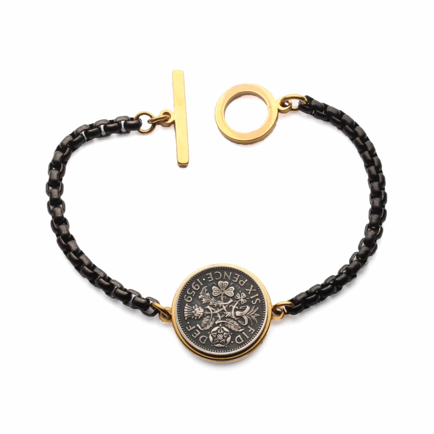 행운의 웨딩 클로버 1세대 블랙 도금 코인 / OT 시그니처 팔찌 | 쎄븐마일싸우스