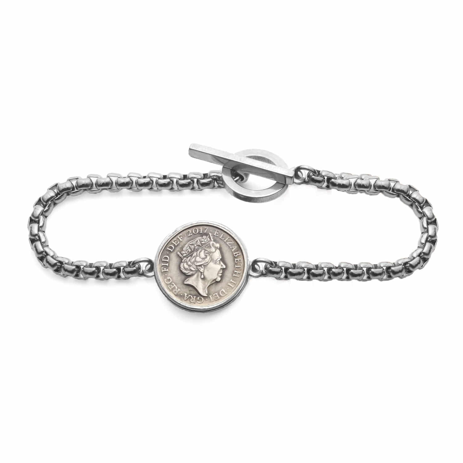 엘리자베스 5세대 엔틱 코인 / 실버 토글바 팔찌 | 쎄븐마일싸우스