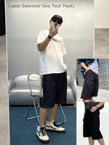 【KOOLOSET】Hip-hop Tuck Bermuda Pants 누적500장] Hip-hop Tuck Bermuda Pants (2color) - kooloset