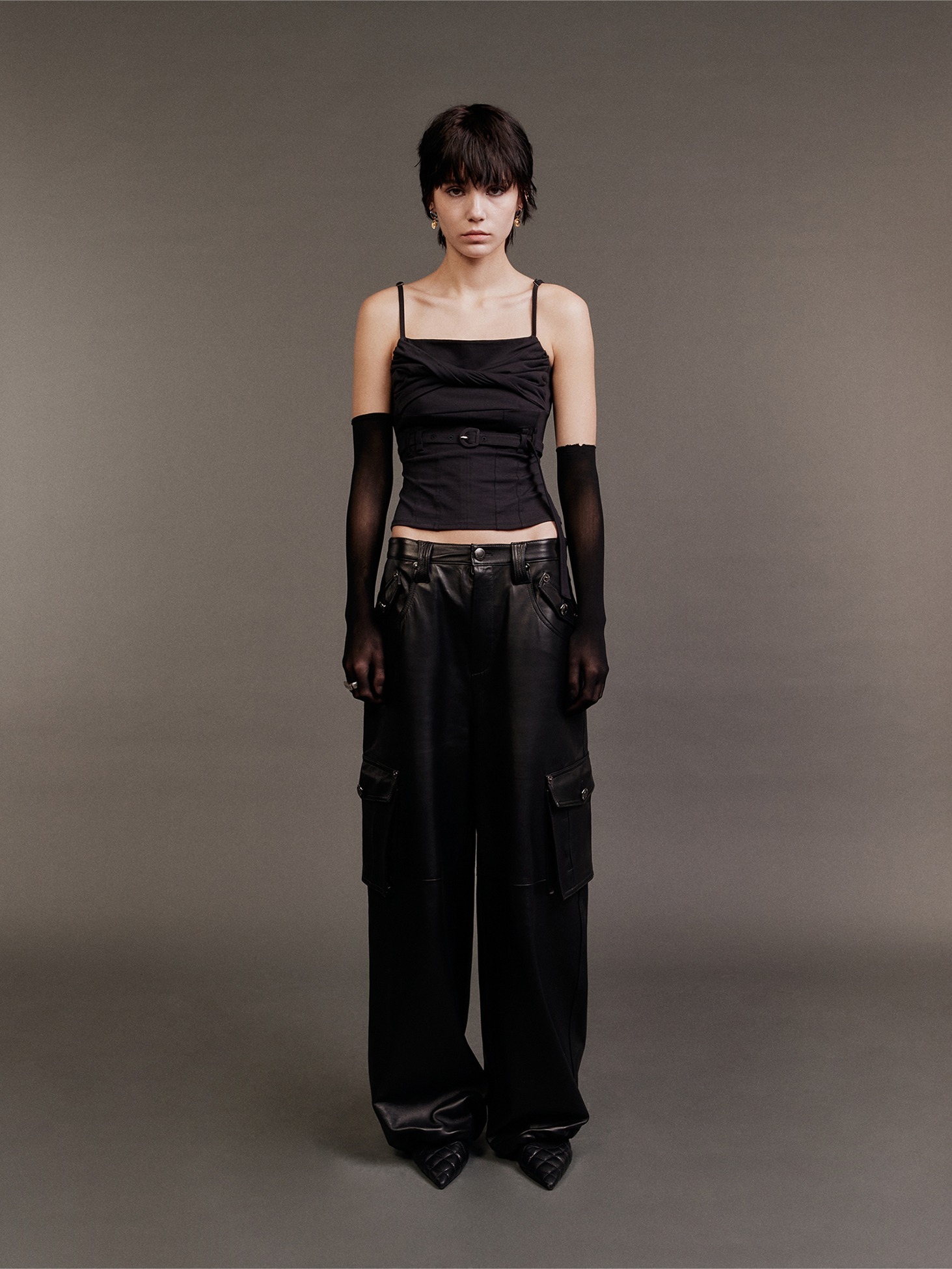 Twist Corset Top / Black
