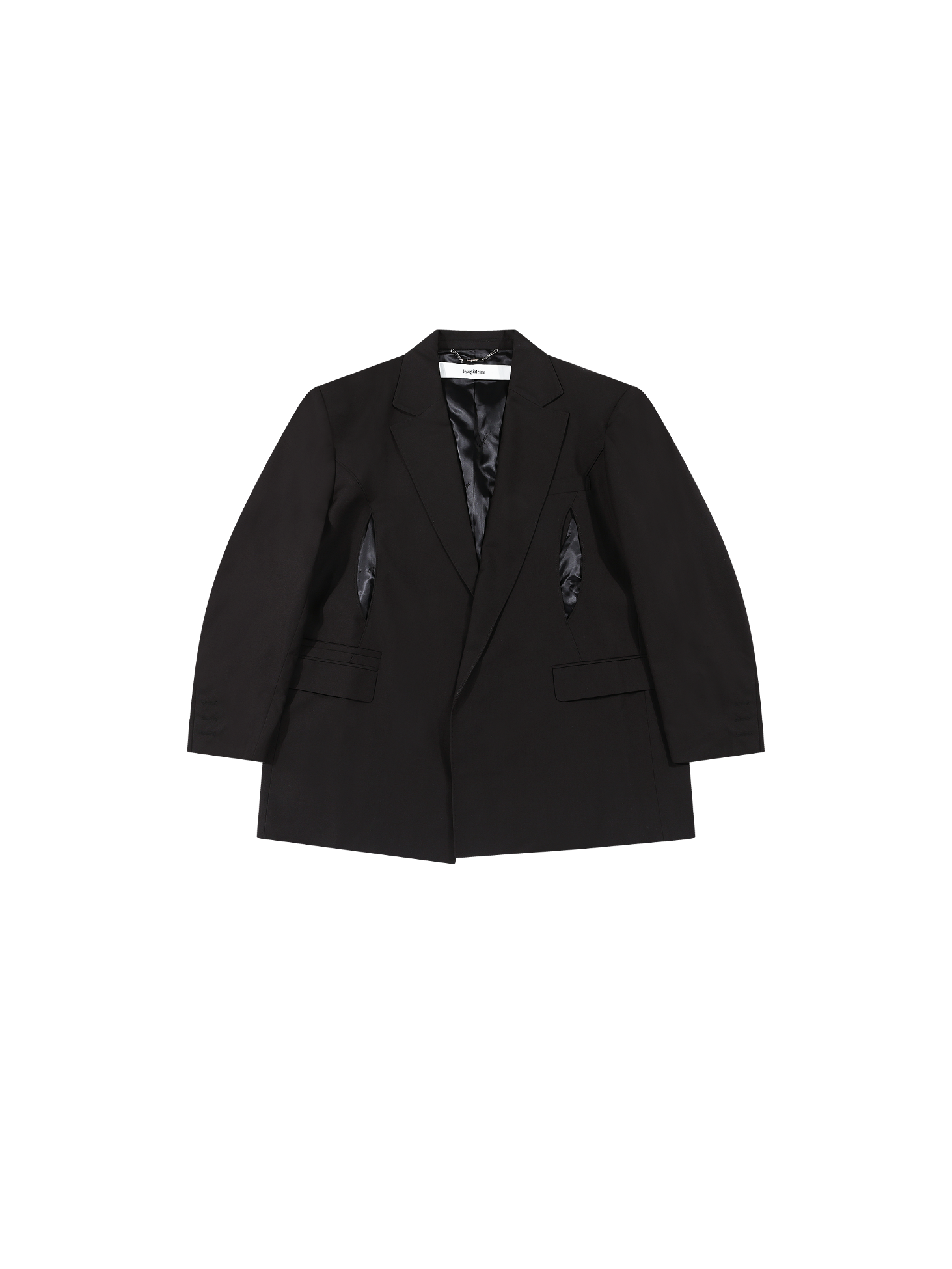 Cut-Out Open Blazer / Black
