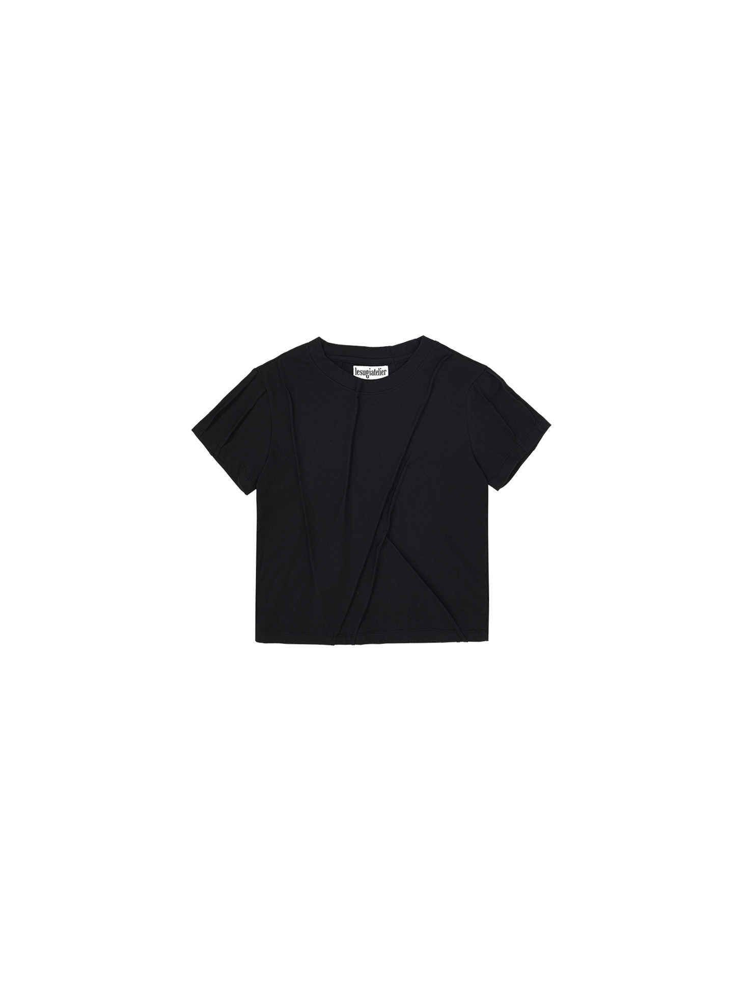 Disordered Pintuck T-Shirt / Black