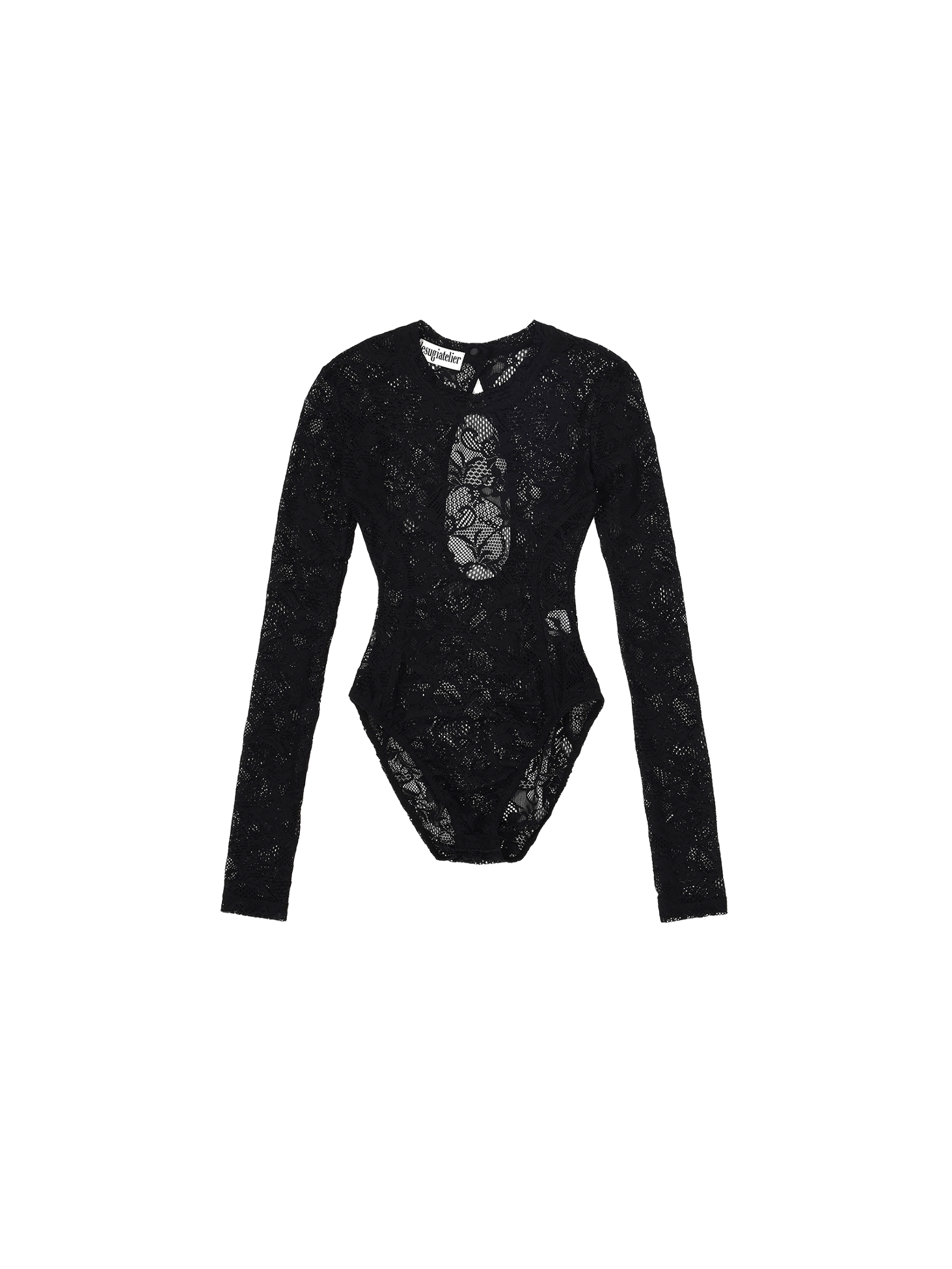 Lace Embroidery Bodysuit / Black
