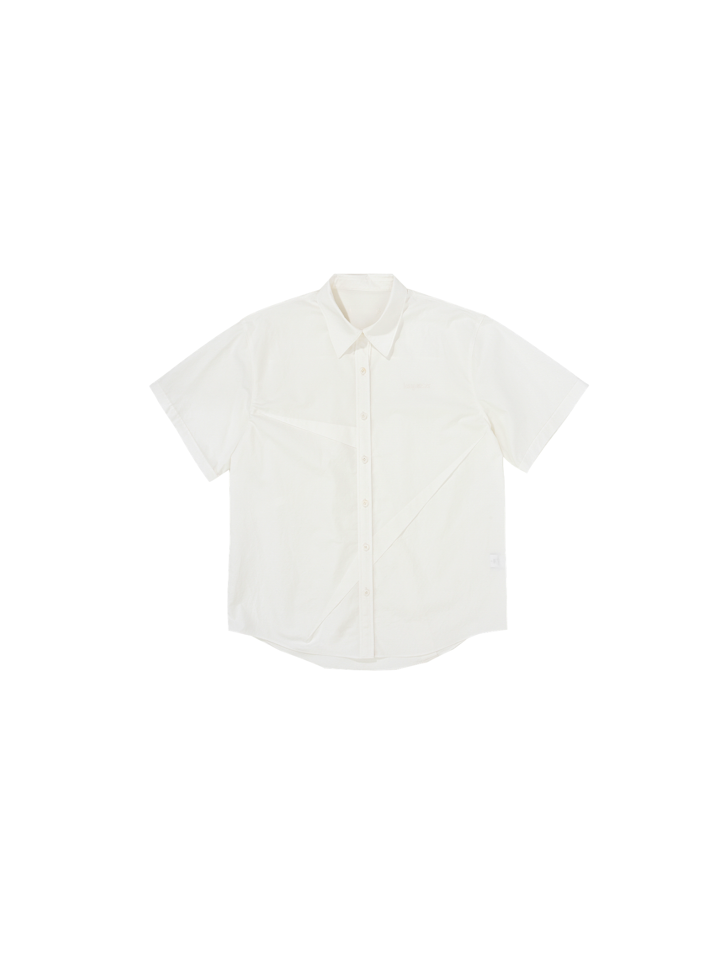 Dart Short-Sleeved Cotton Shirt / White