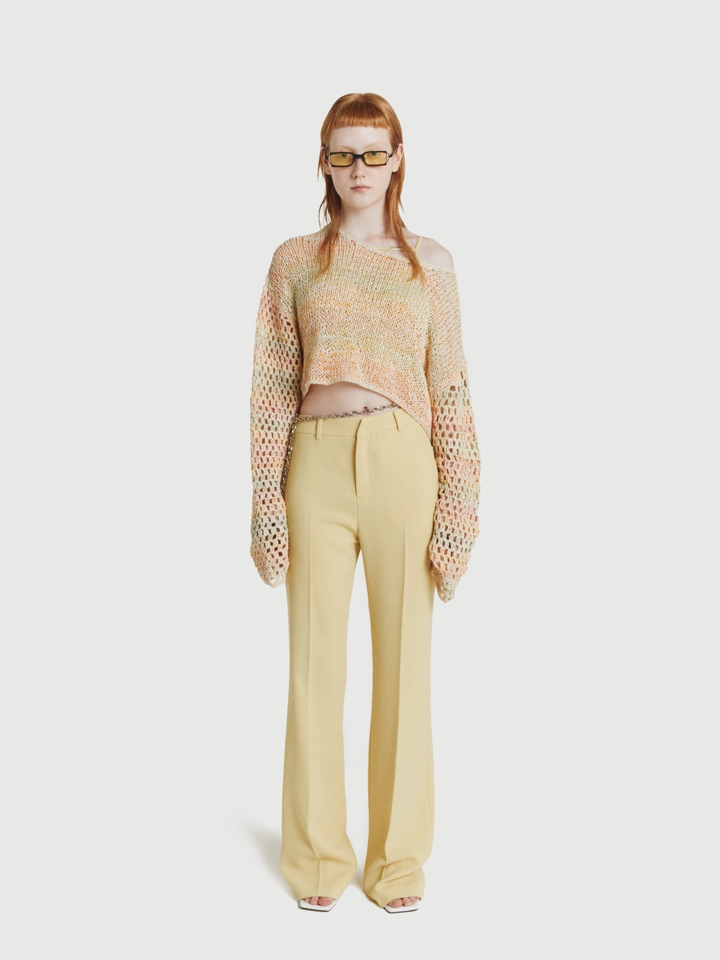 Cable Hand Knitted Top / Yellow
