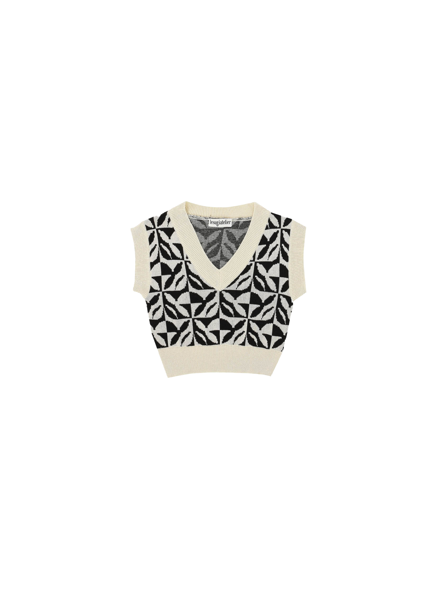 Logo Monogram-Patterned Knitted Vest / Black