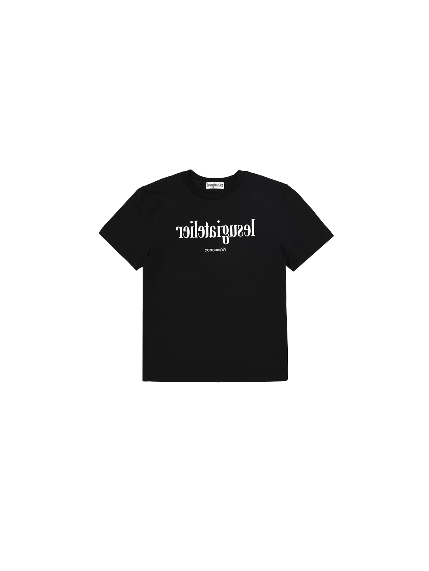 Mirror Typography Graphic T-Shirt / Black