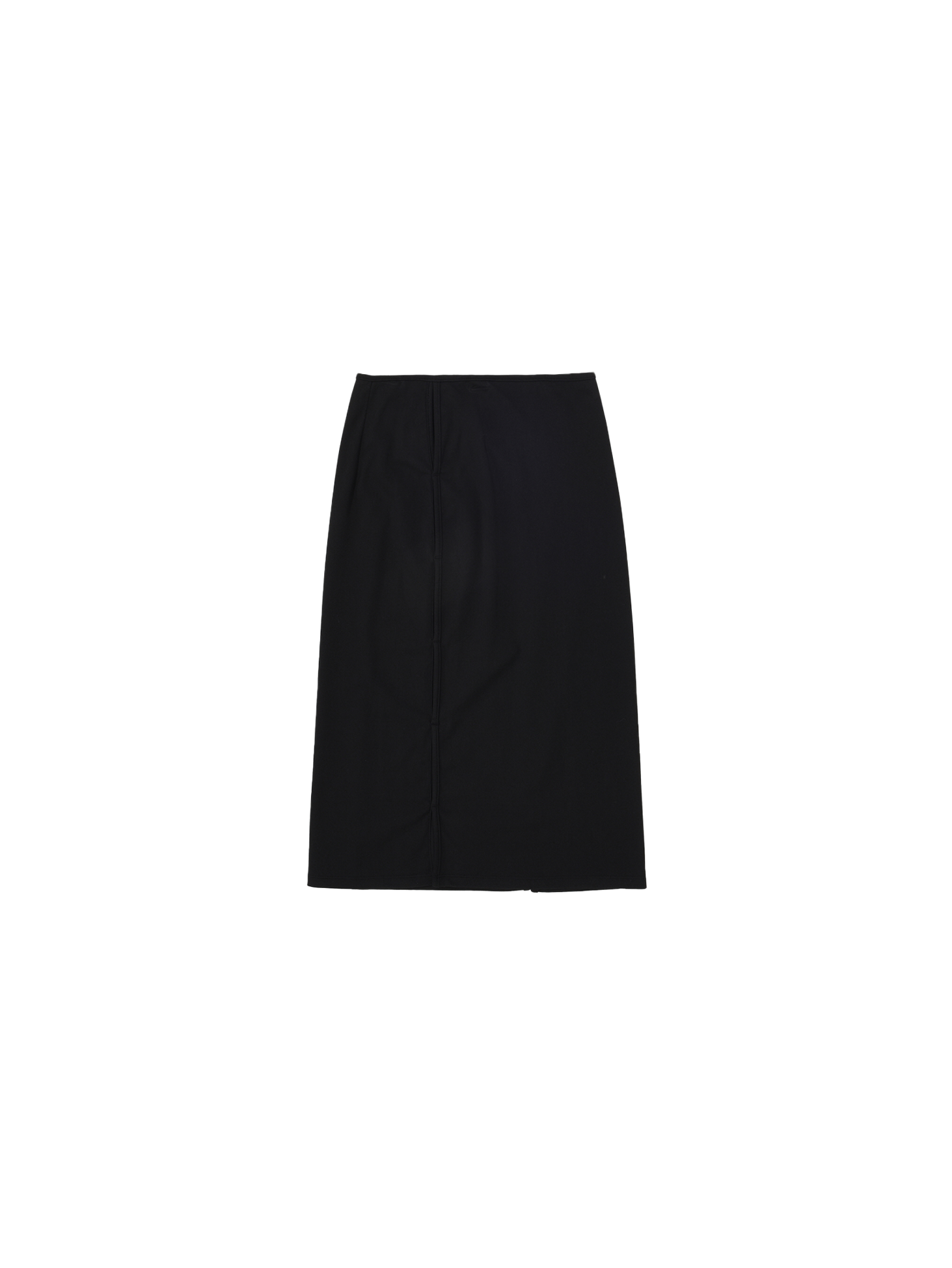 Side Cut-Out Midi Skirt / Black